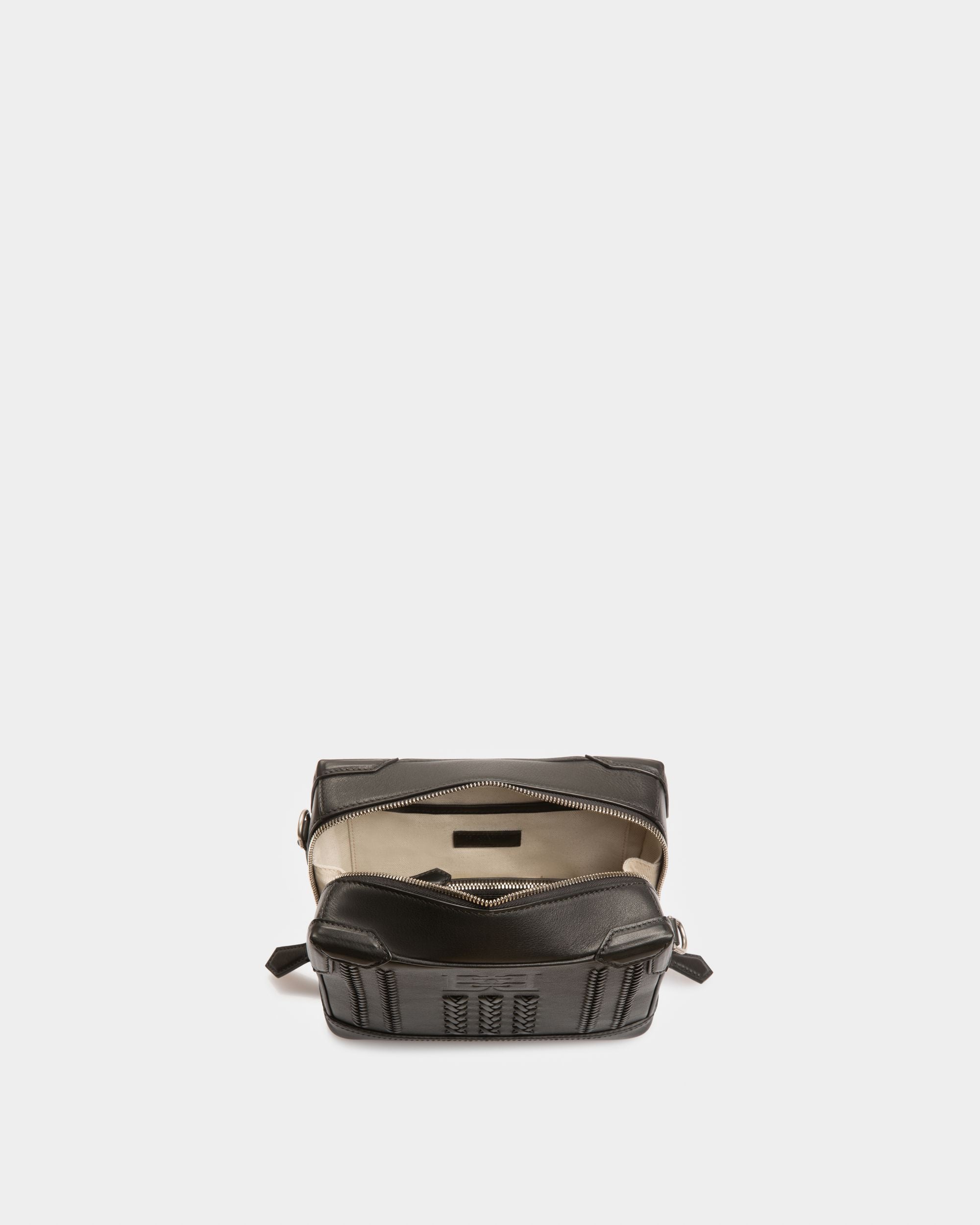 Casteer Leather Crossbody Bag In Black - Men's - Bally - 04