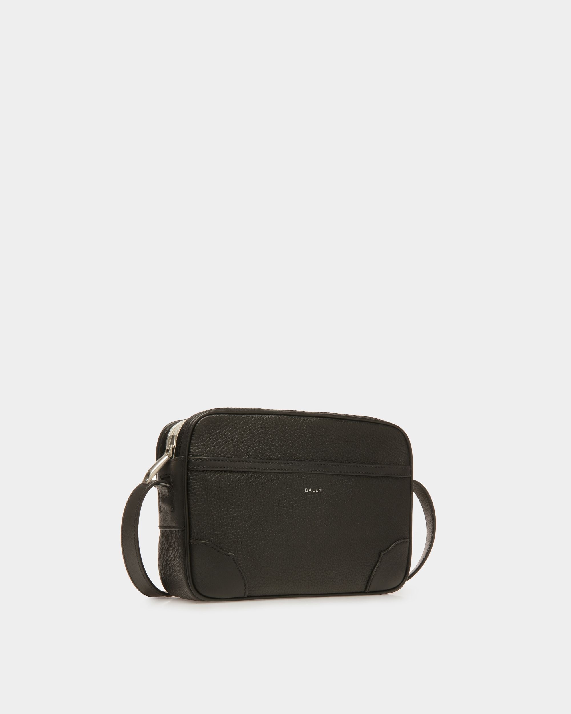 Ribbon Crossbody Bag In Black Leather - Men's - Bally - 03