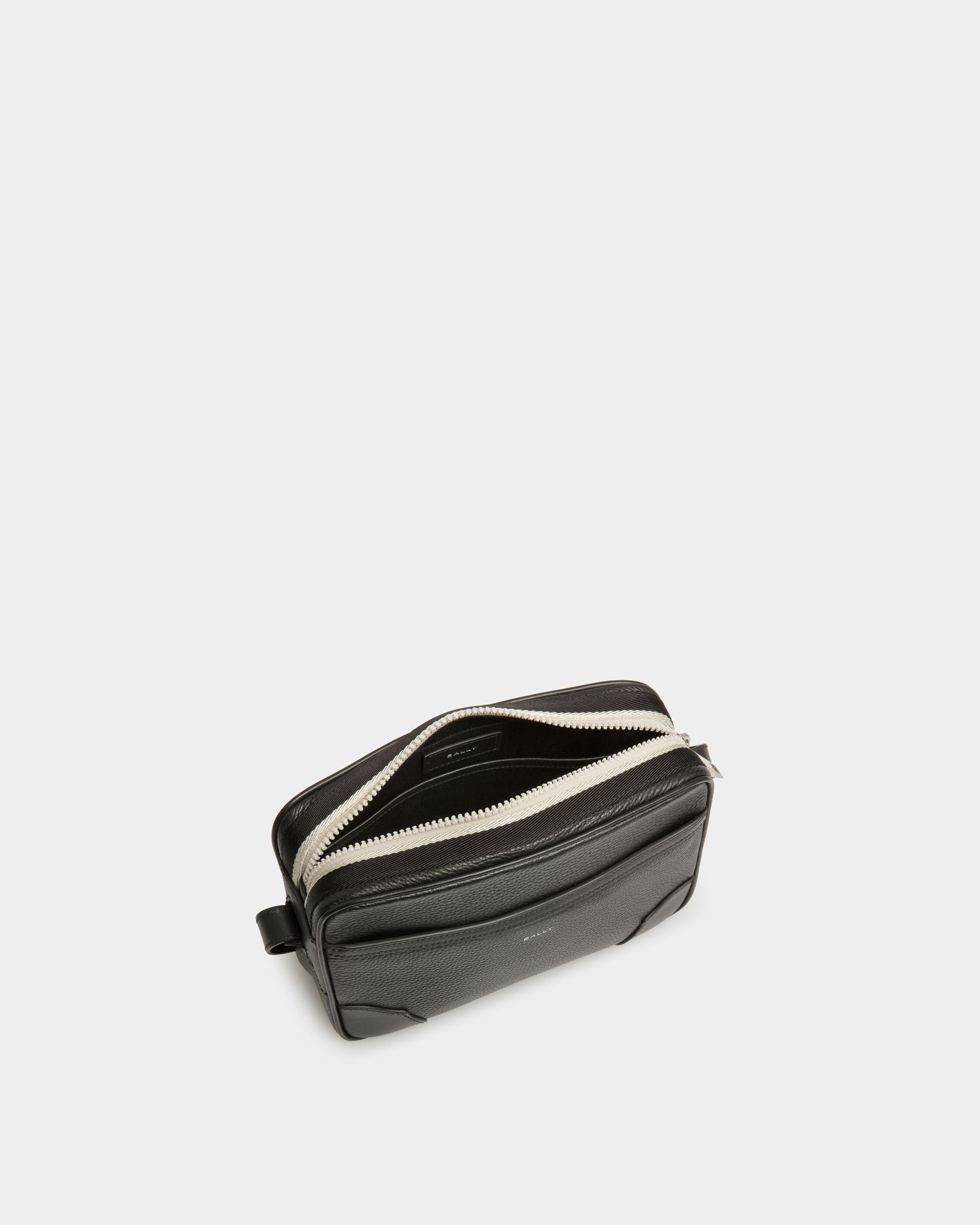 Ribbon Crossbody Bag In Black Leather - Men's - Bally - 04