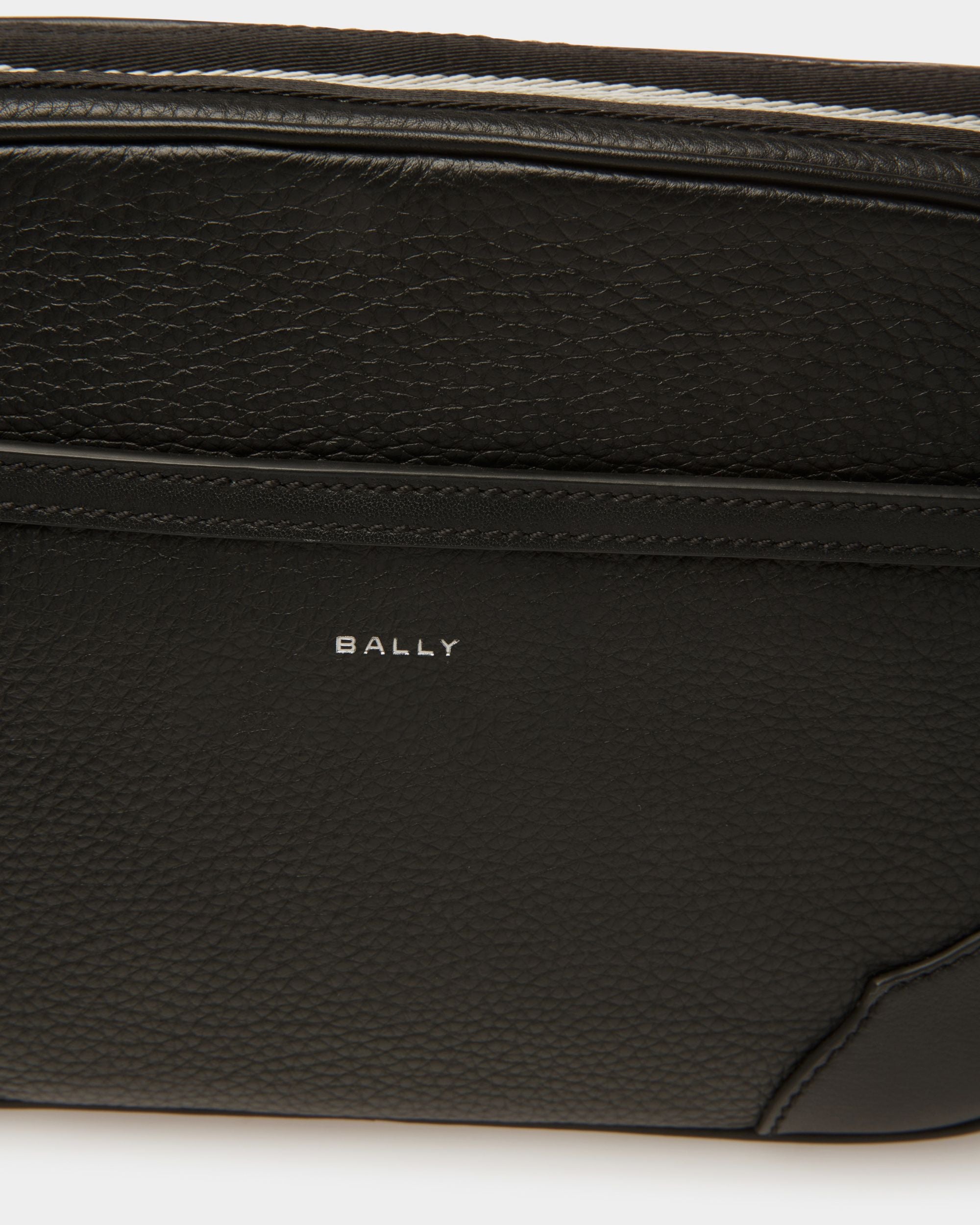 Ribbon Crossbody Bag In Black Leather - Men's - Bally - 05