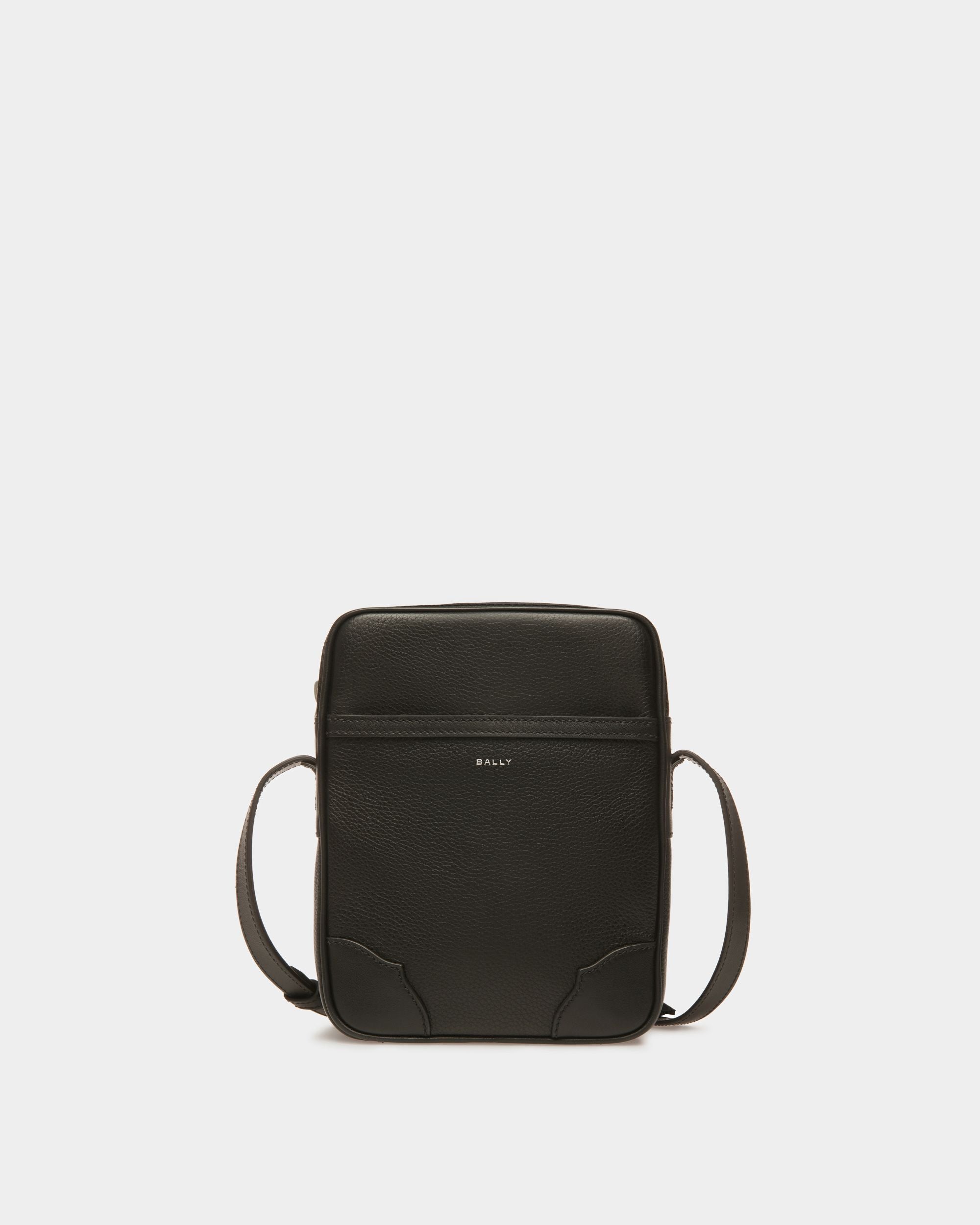 Ribbon Crossbody Bag In Black Leather - Men's - Bally - 01