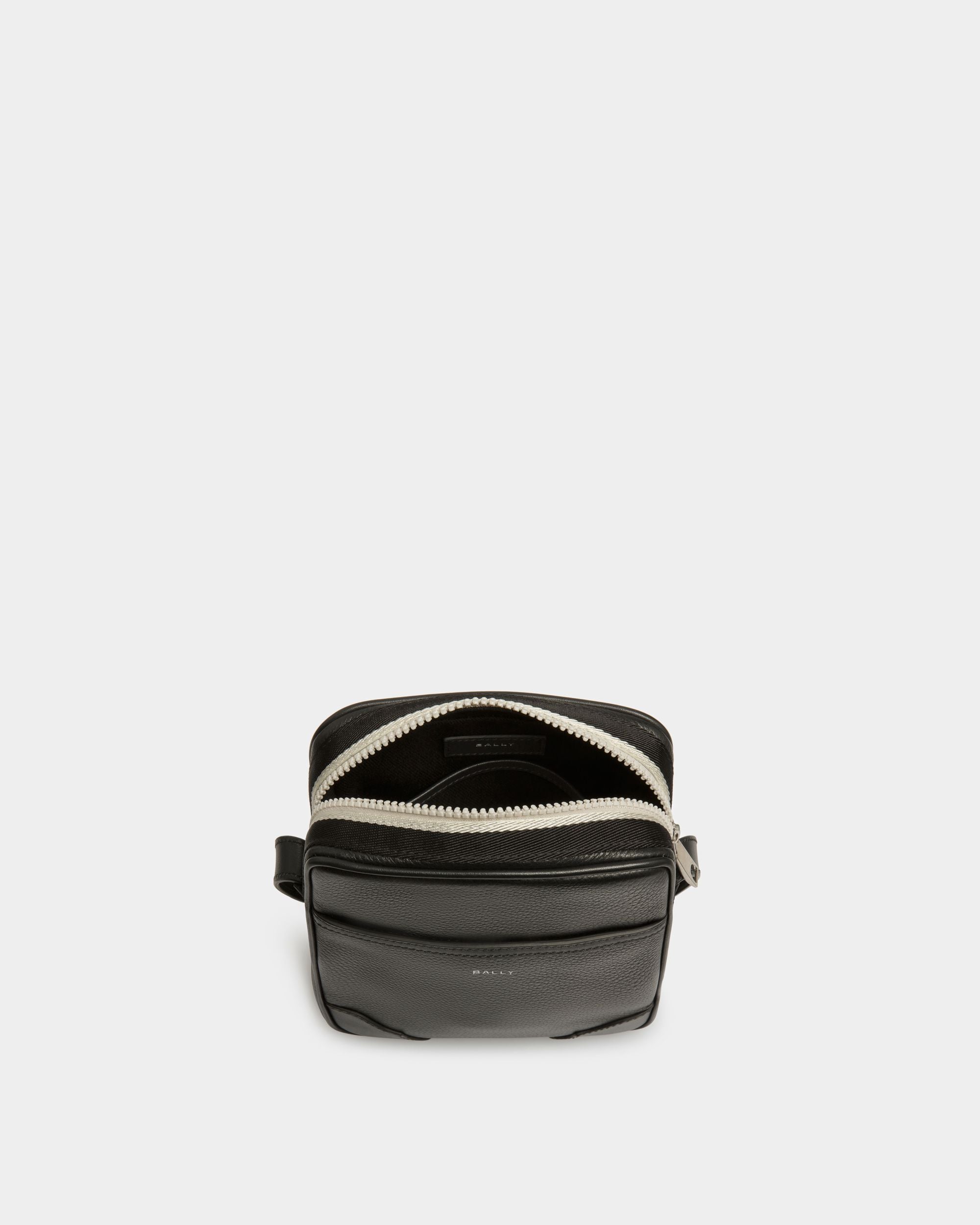 Ribbon Crossbody Bag In Black Leather - Men's - Bally - 04