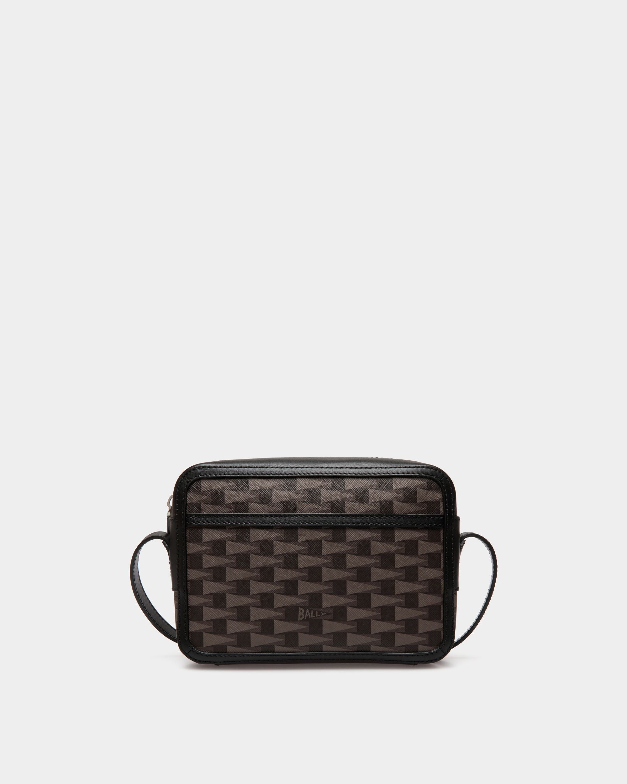 Pennant Crossbody Bag in Black Pennant Motif - Men's - Bally - 01