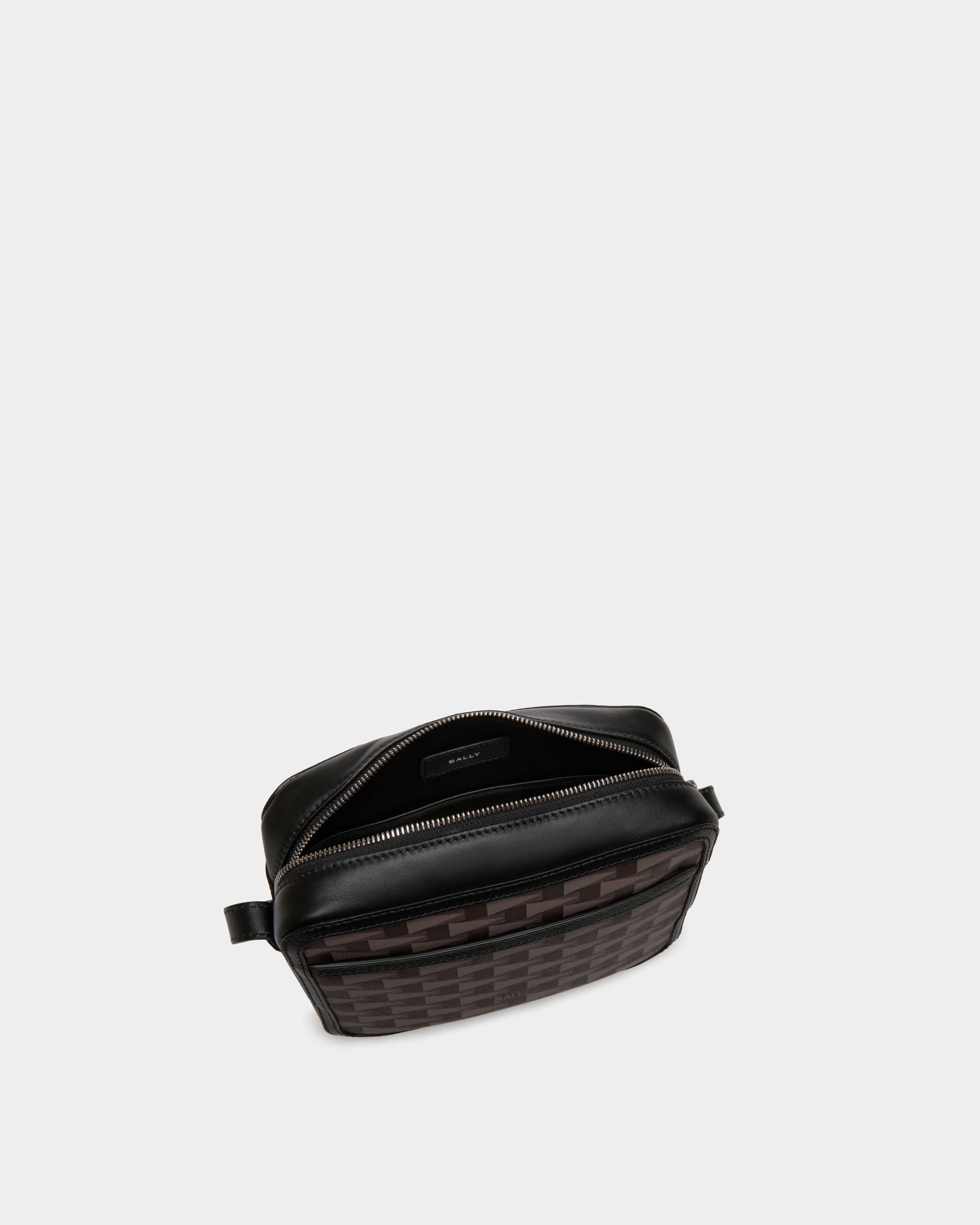 Pennant Crossbody Bag in Black Pennant Motif - Men's - Bally - 04