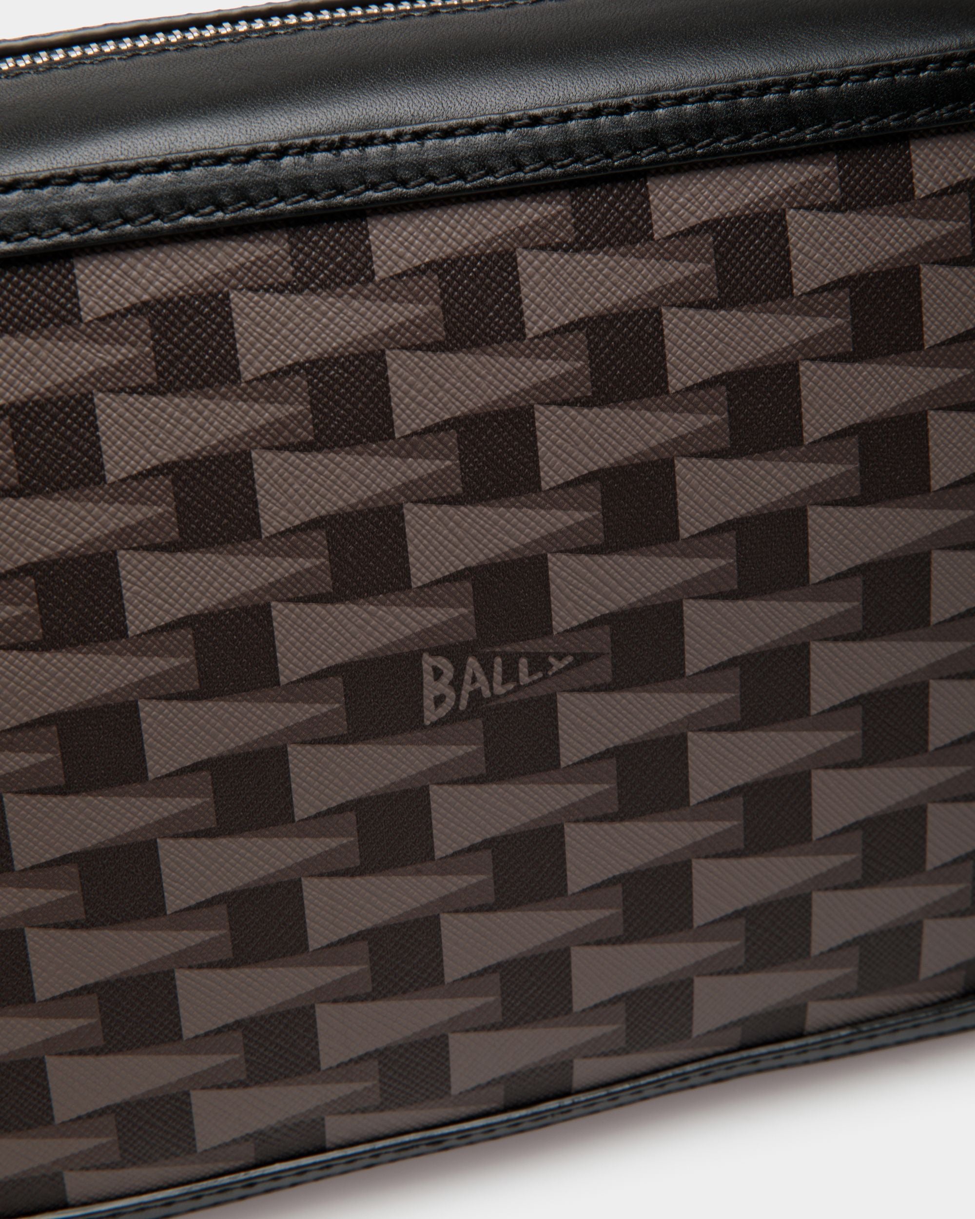 Pennant Crossbody Bag in Black Pennant Motif - Men's - Bally - 05
