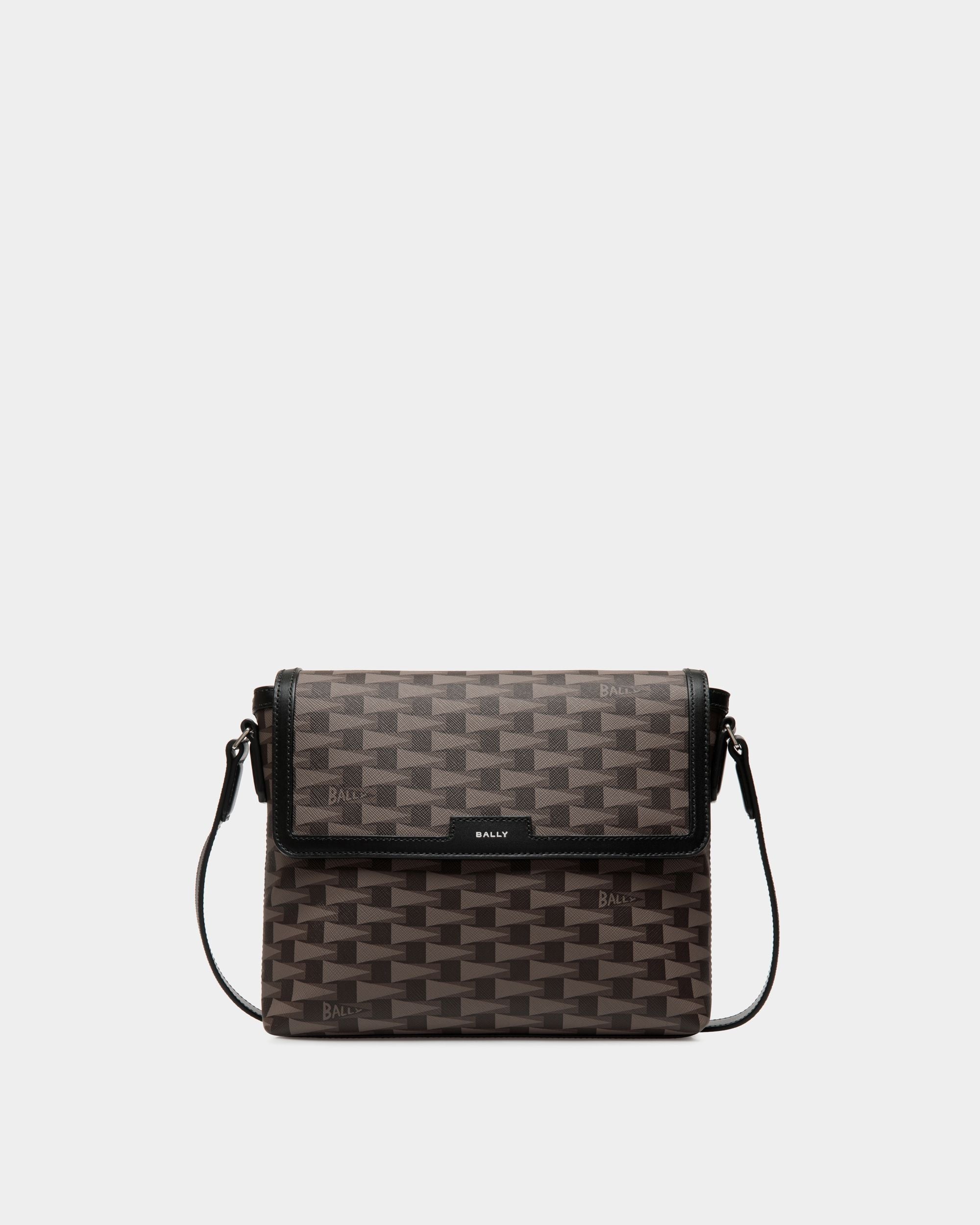 Pennant Crossbody Bag in Black Pennant Motif - Men's - Bally - 01