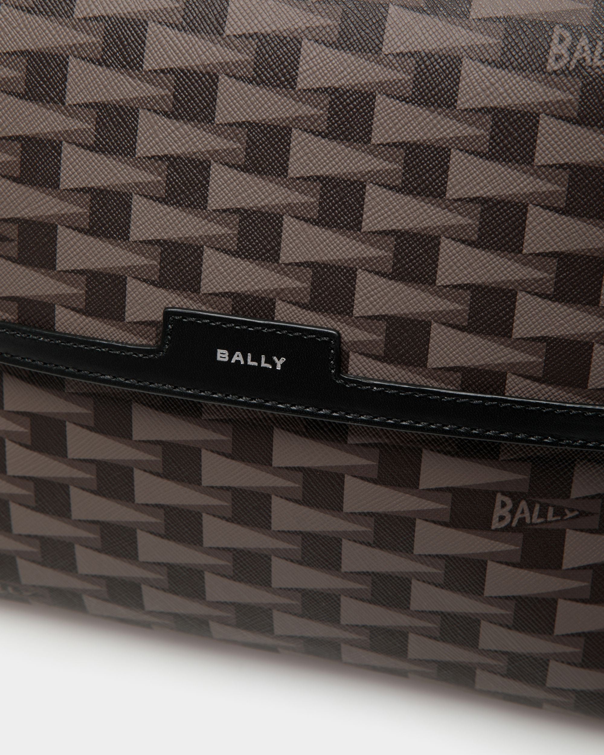 Pennant Crossbody Bag in Black Pennant Motif - Men's - Bally - 05