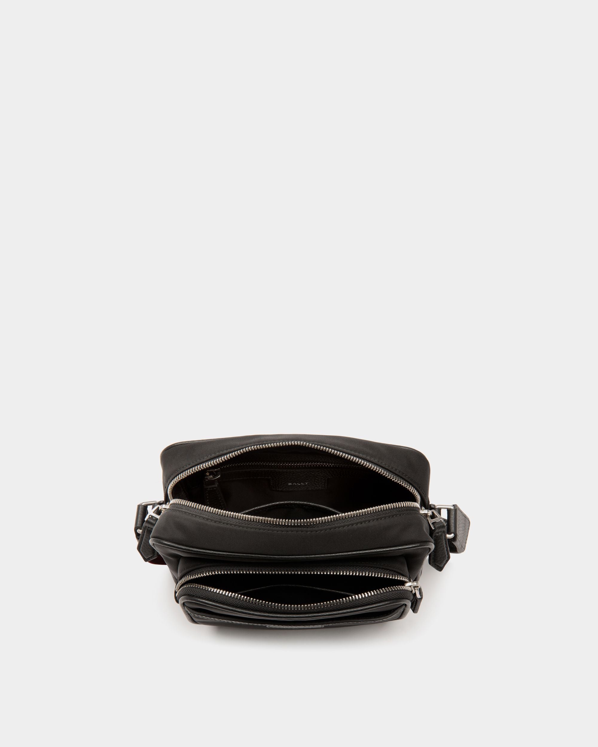 Code Crossbody Bag in Black Nylon - Men's - Bally - 04