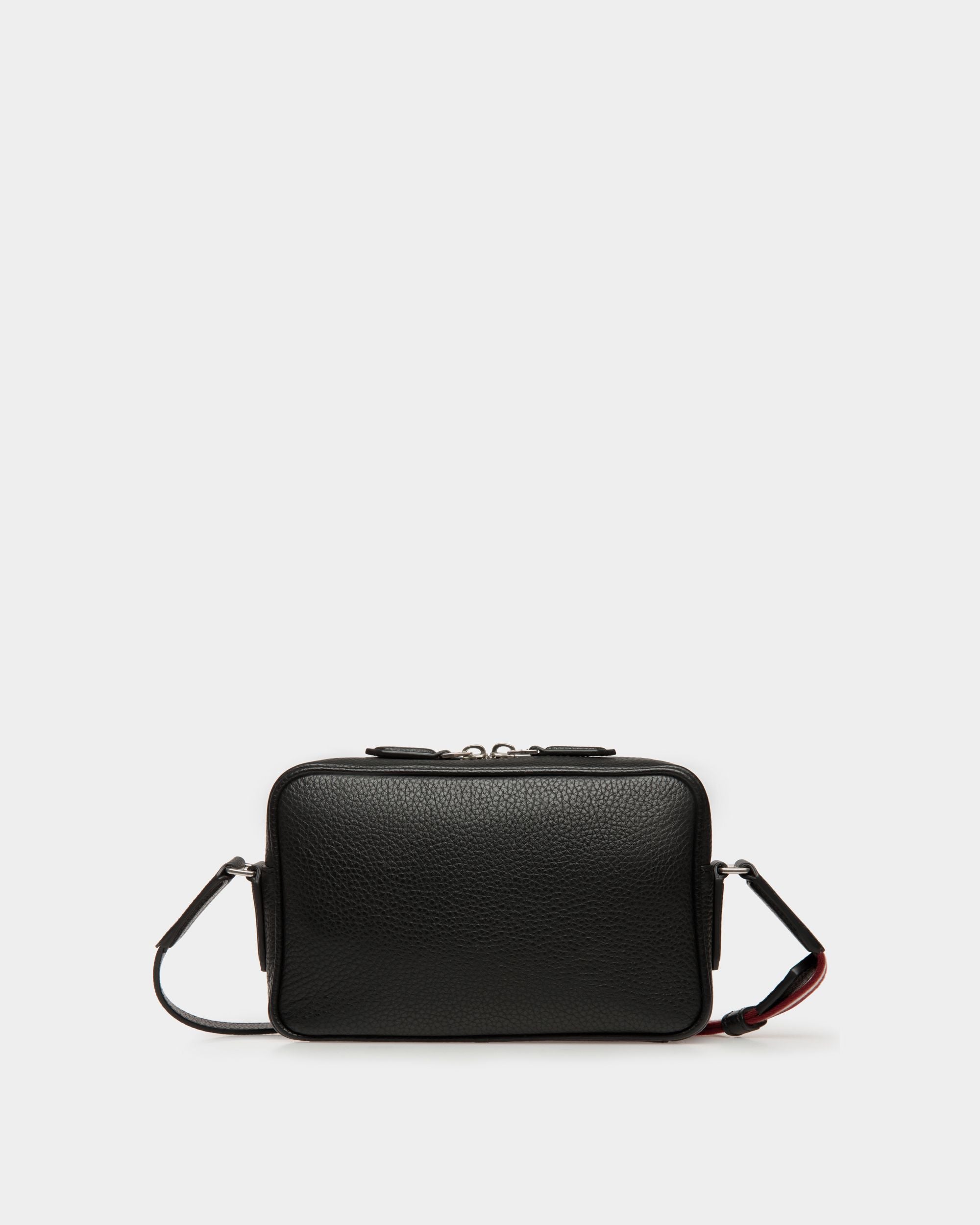 Code Crossbody Bag in Black Grained Leather - Men's - Bally - 02