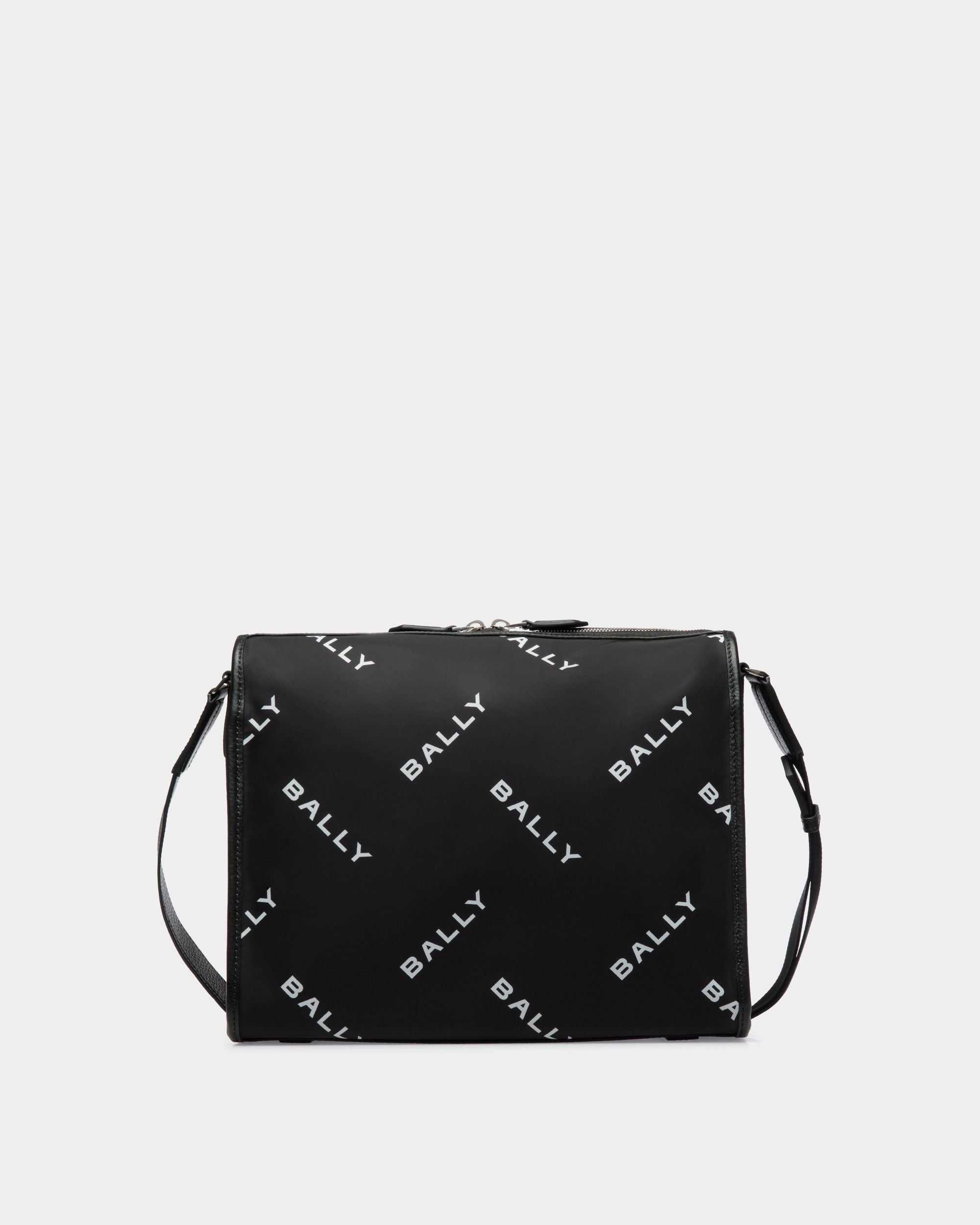 Code Crossbody Bag in Black Nylon with a Logo Print - Men's - Bally - 02