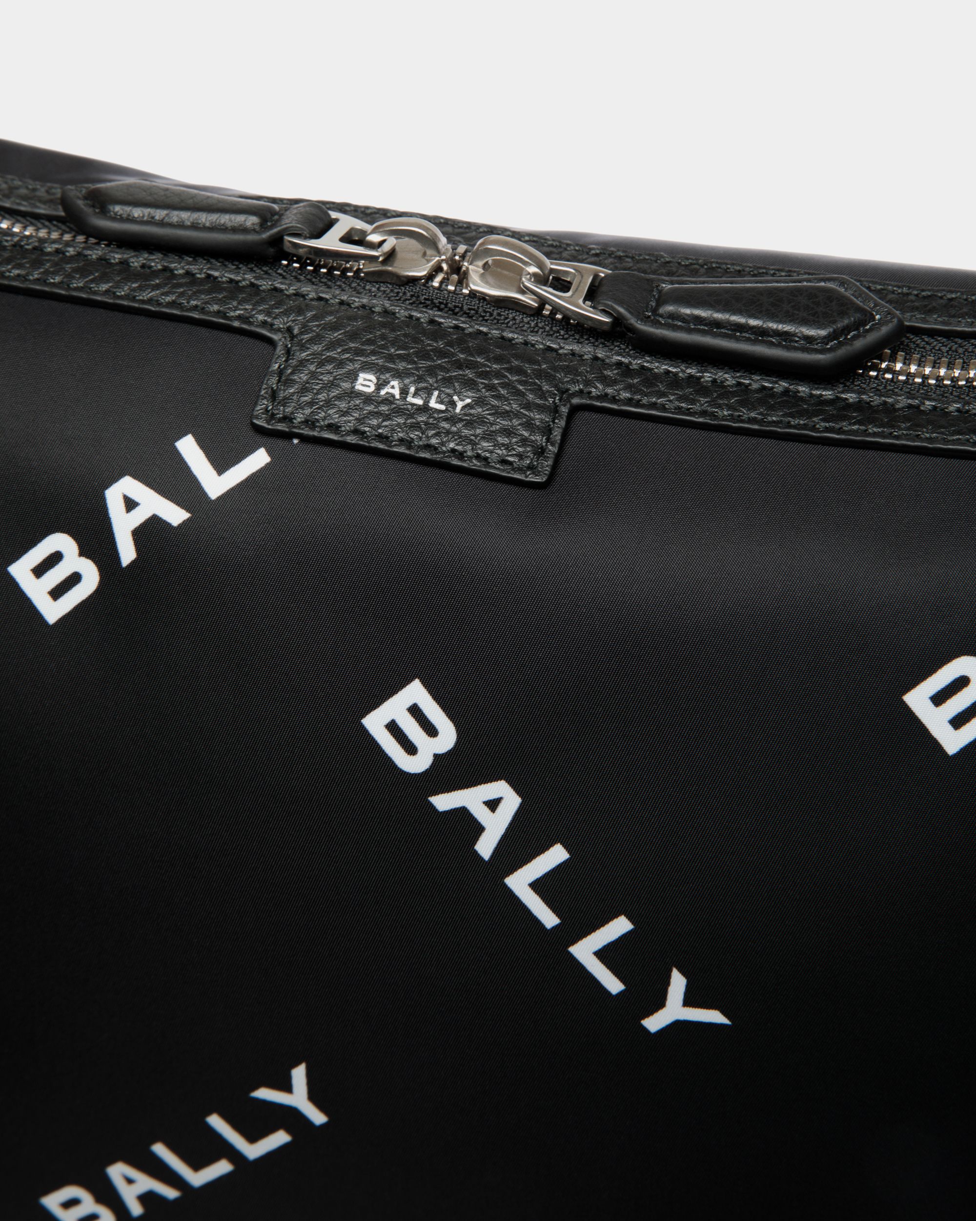Code Crossbody Bag in Black Nylon with a Logo Print - Men's - Bally - 05