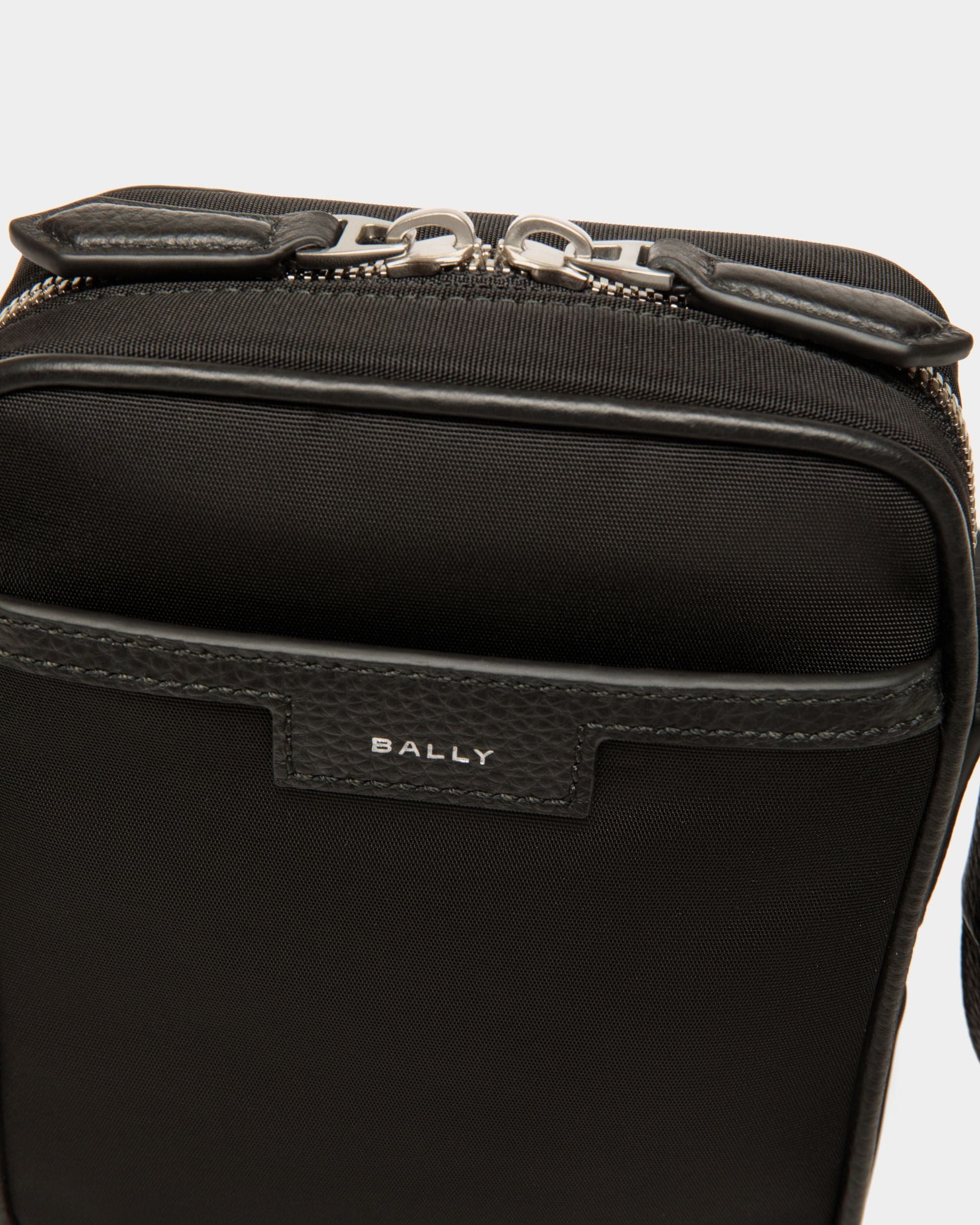 Code Crossbody Bag in Black Nylon - Men's - Bally - 05