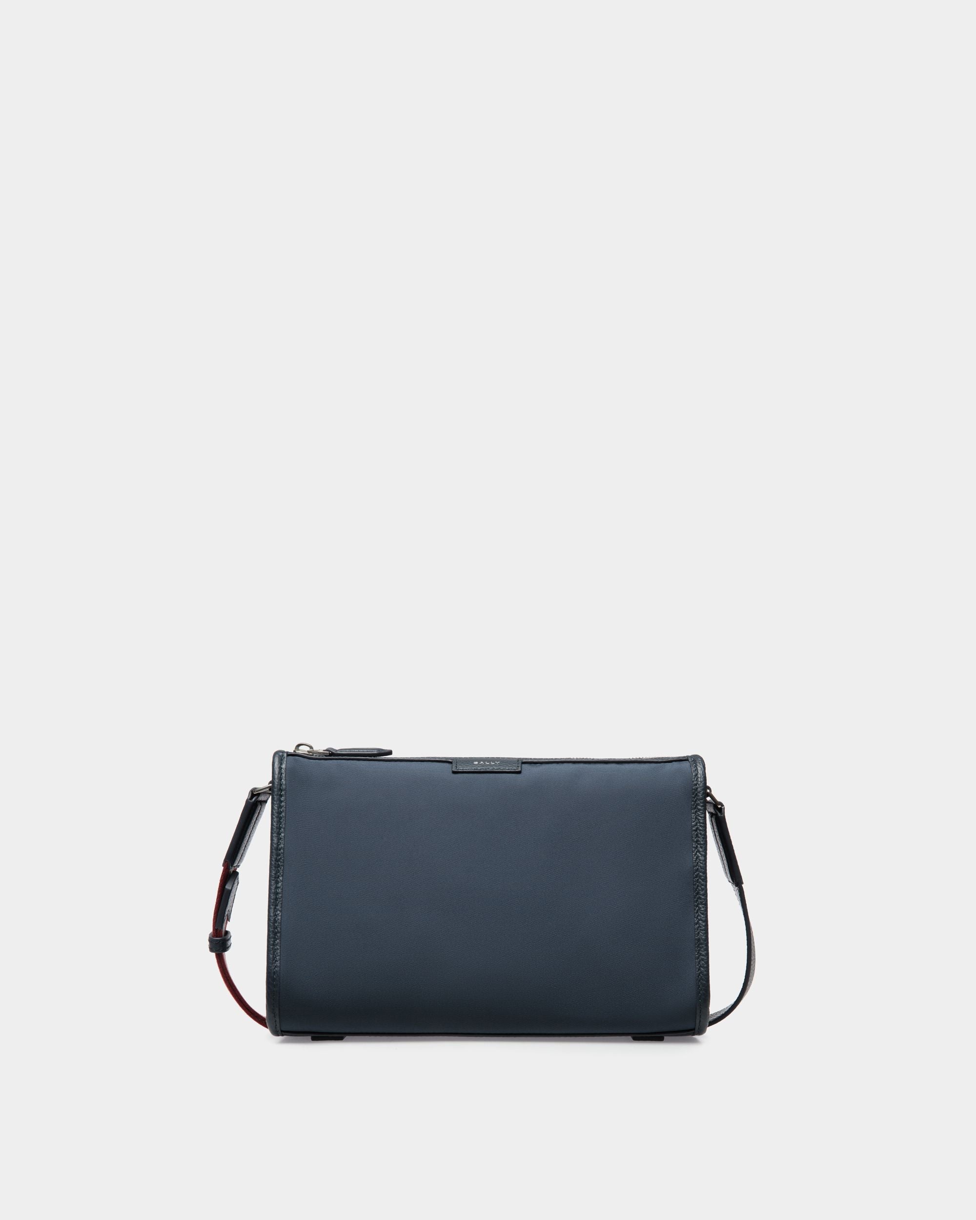 Code Small Crossbody Bag in Navy Blue Nylon - Men's - Bally - 01