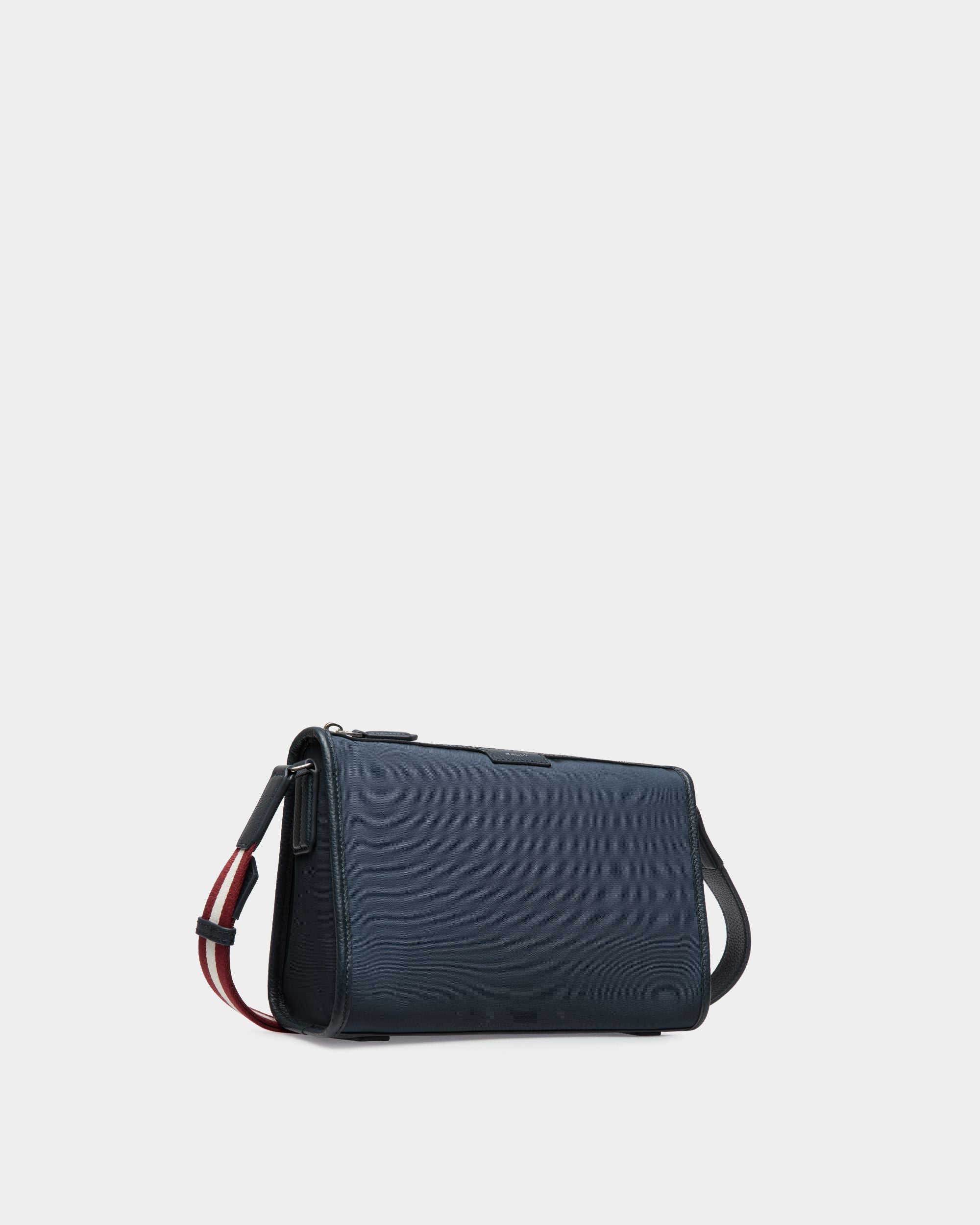 Code Small Crossbody Bag in Navy Blue Nylon - Men's - Bally - 03
