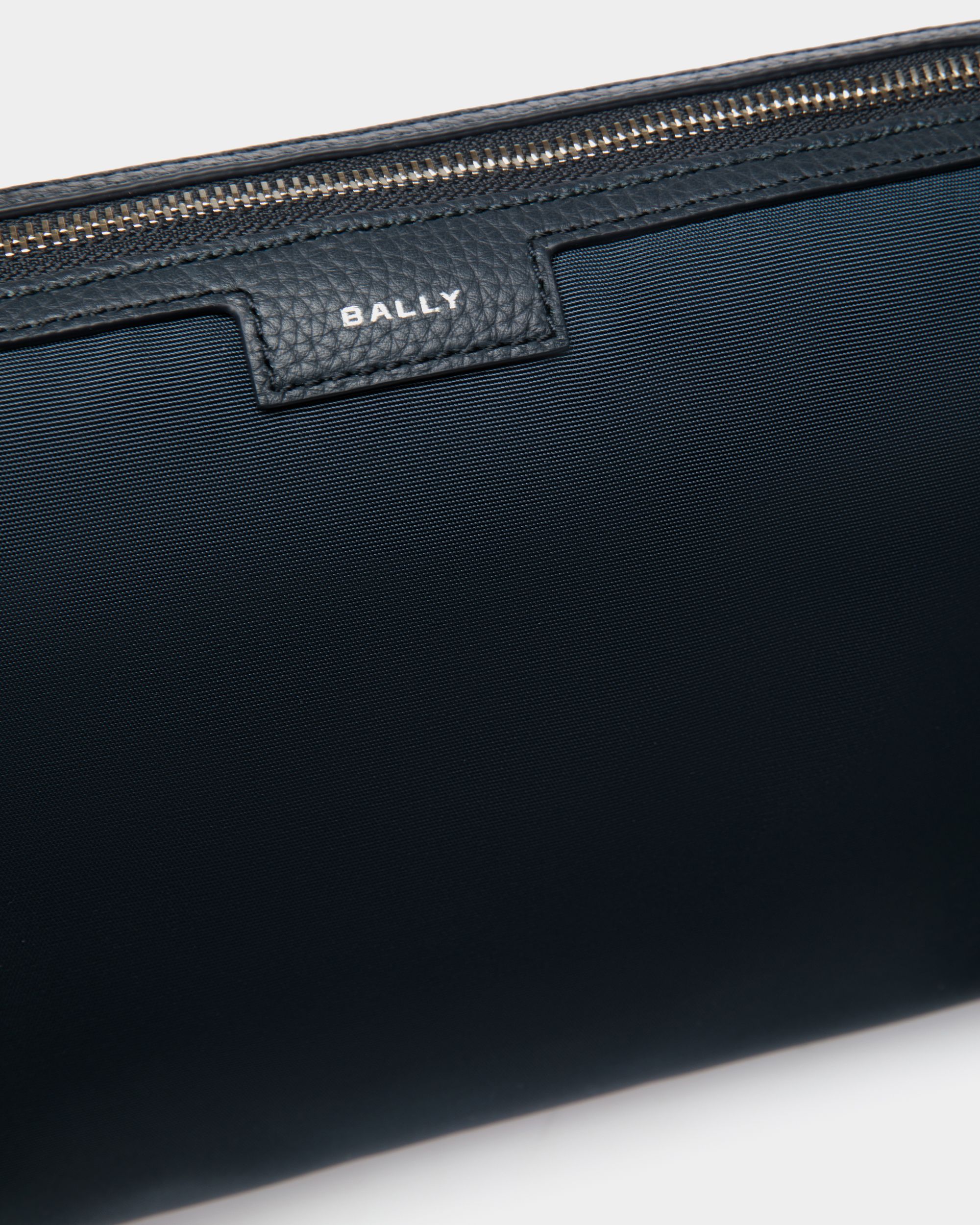 Code Small Crossbody Bag in Navy Blue Nylon - Men's - Bally - 05