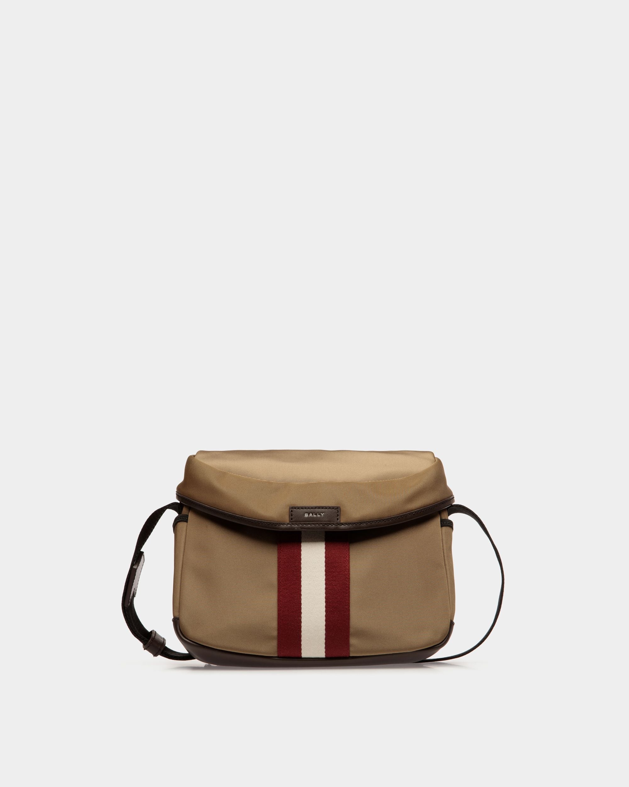 Code Crossbody Bag in Camel Nylon - Men's - Bally - 01