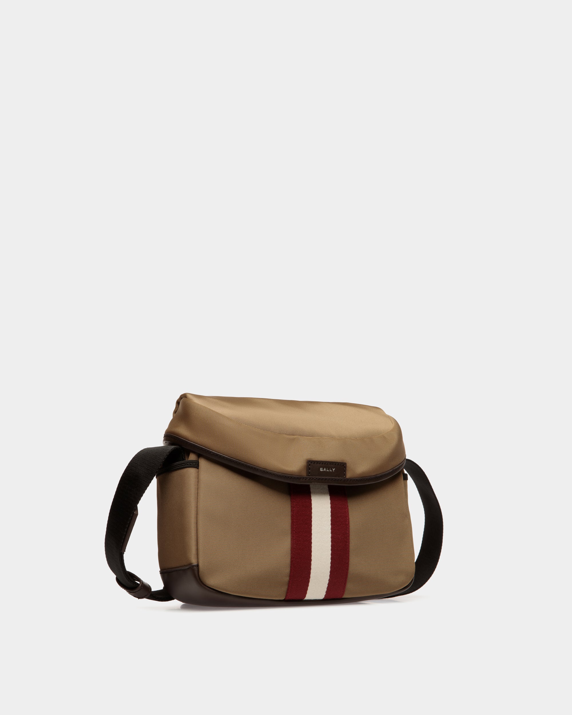 Code Crossbody Bag in Camel Nylon - Men's - Bally - 04