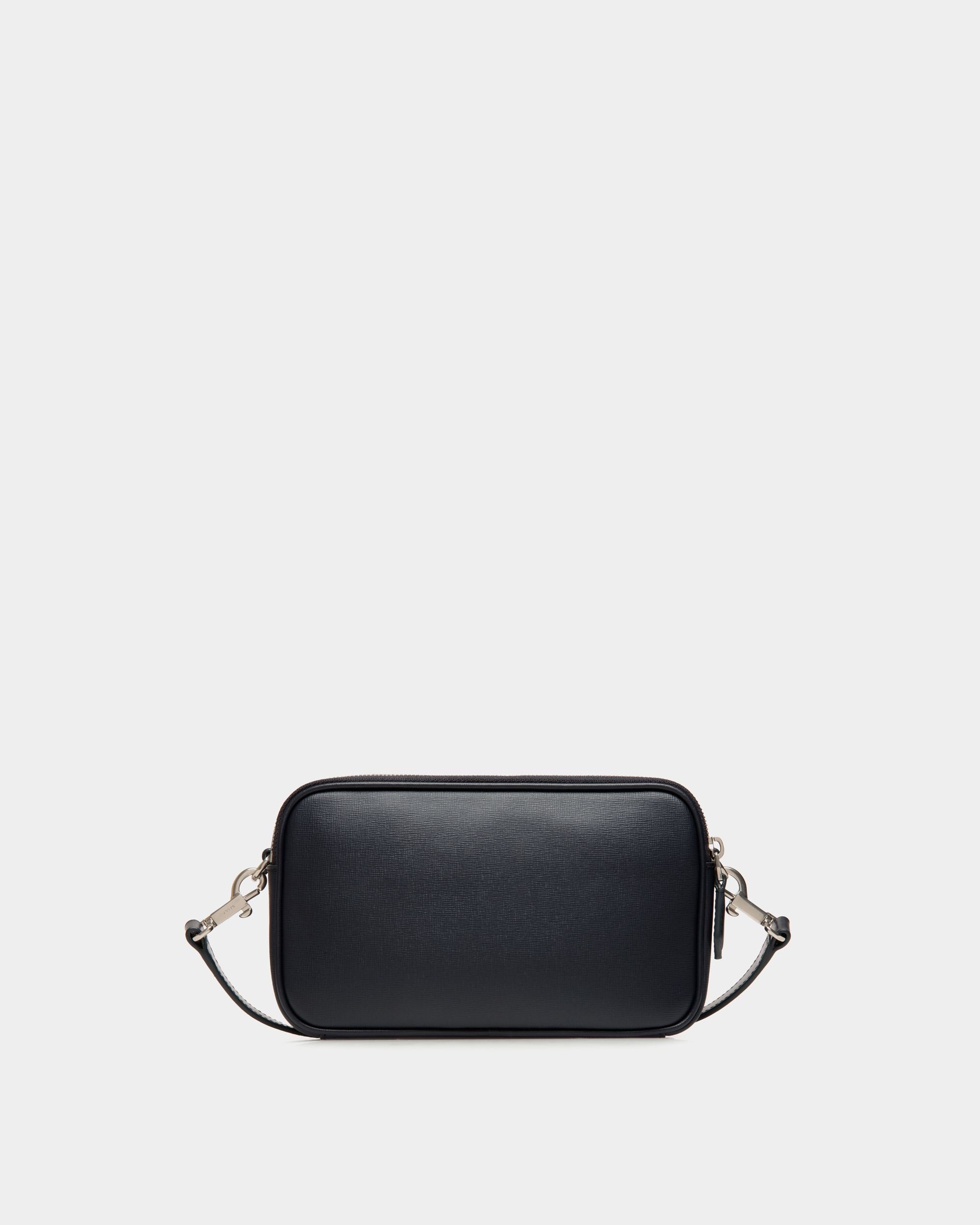 Mythos Crossbody Bag in Navy Blue Recycled Leather - Men's - Bally - 02