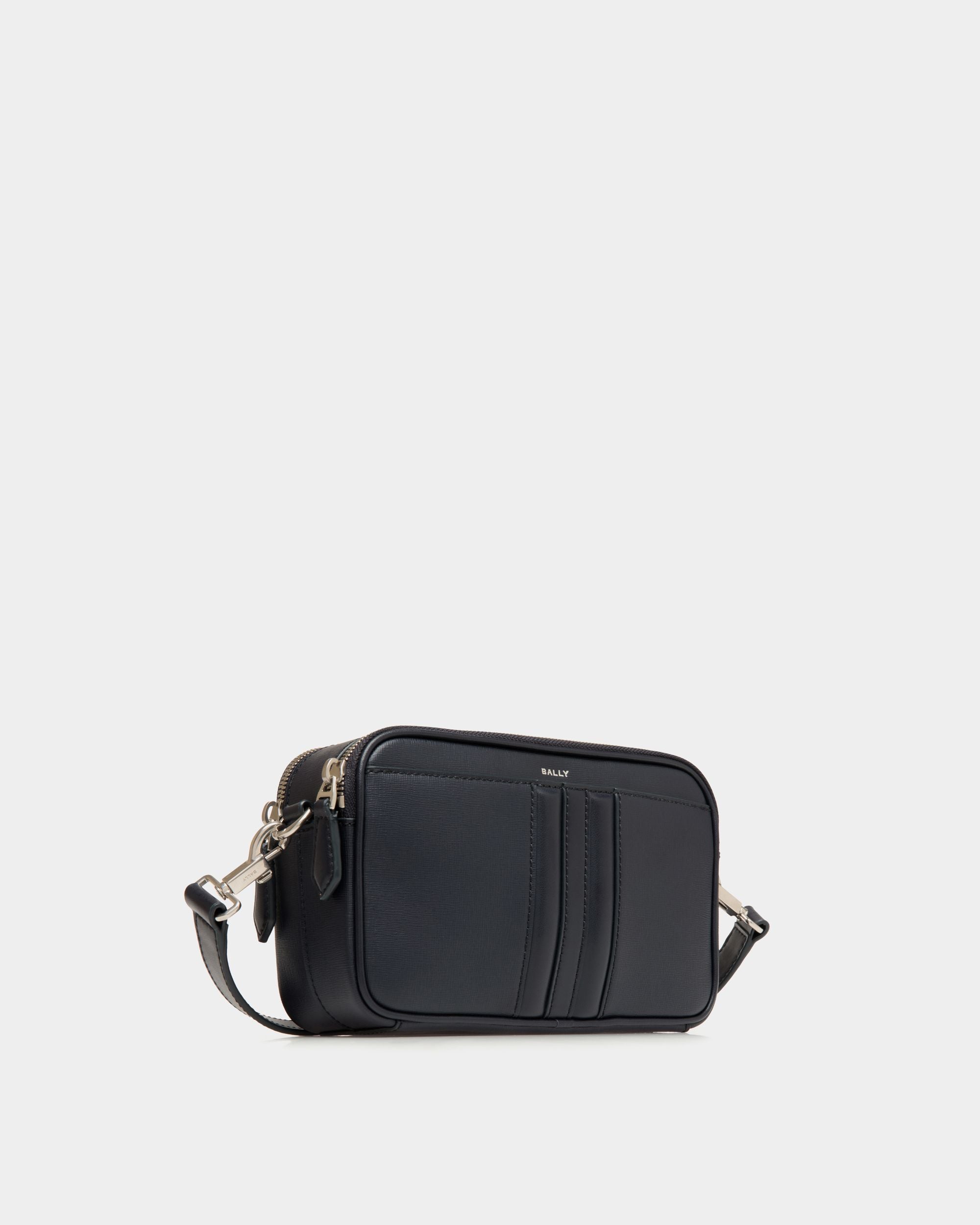 Mythos Crossbody Bag in Navy Blue Recycled Leather - Men's - Bally - 03