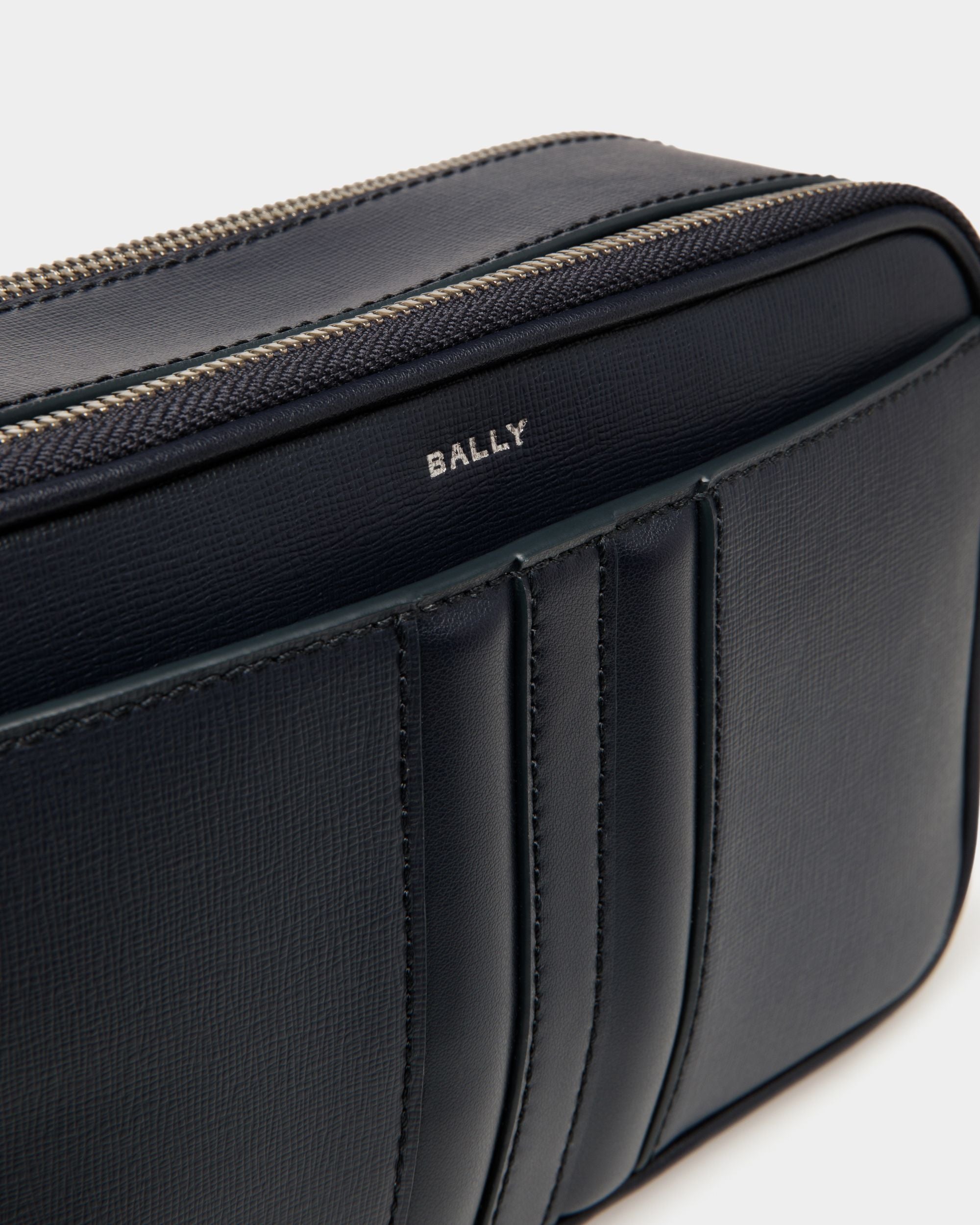 Mythos Crossbody Bag in Navy Blue Recycled Leather - Men's - Bally - 05