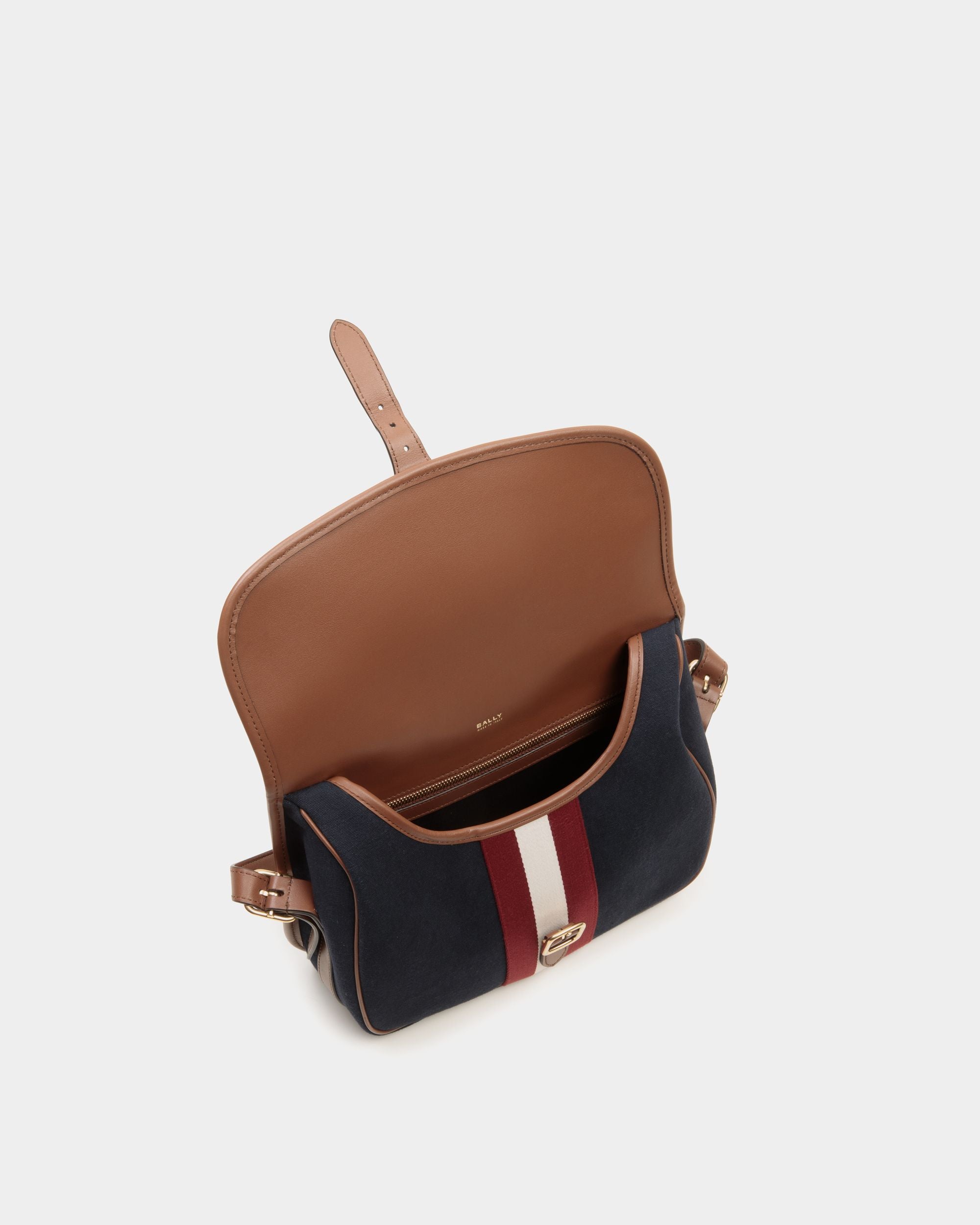 Beckett Crossbody Bag in Navy Blue Cotton Canvas - Men's - Bally - 05