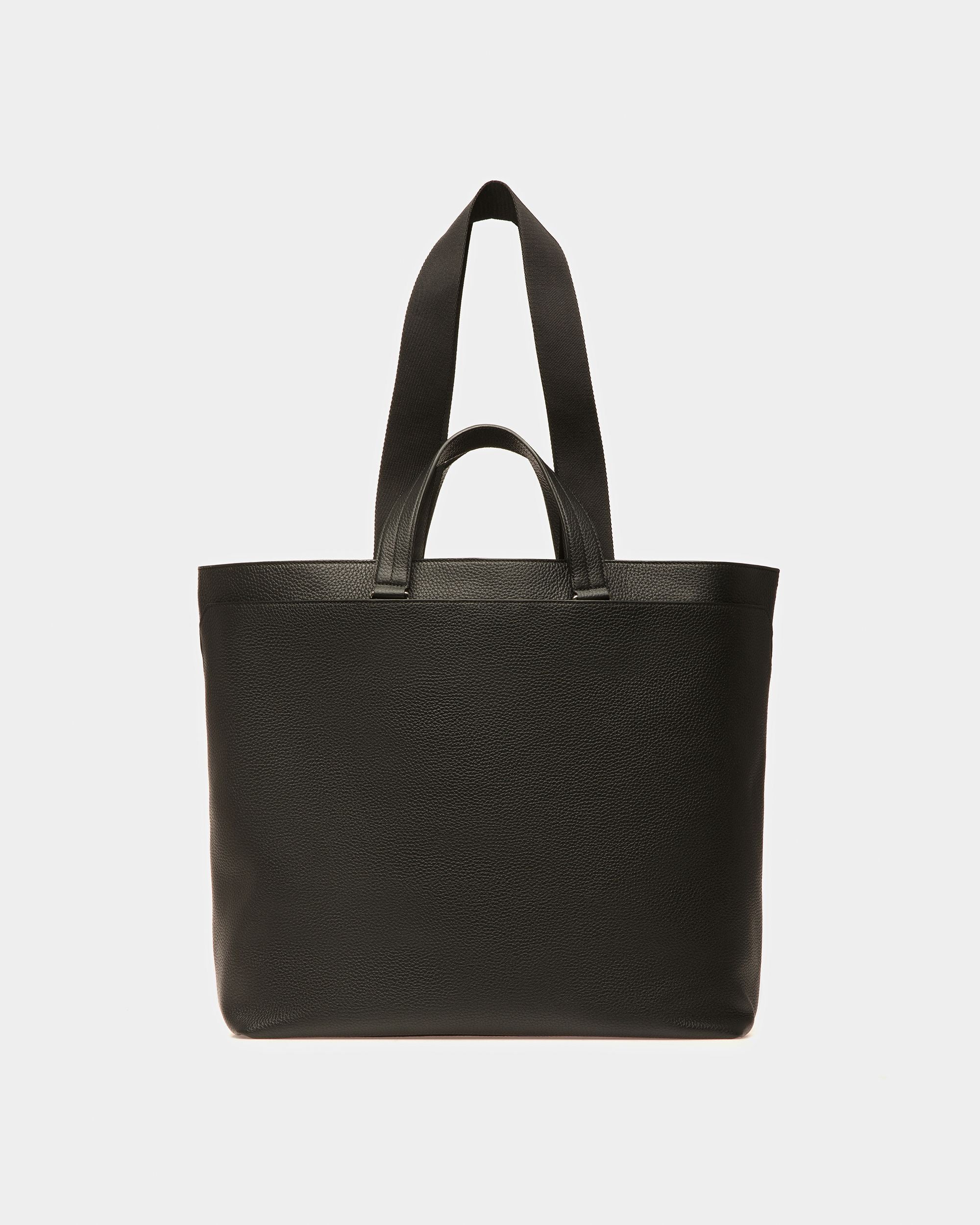 Havid Leather Tote In Black And Palladium - Men's - Bally - 03