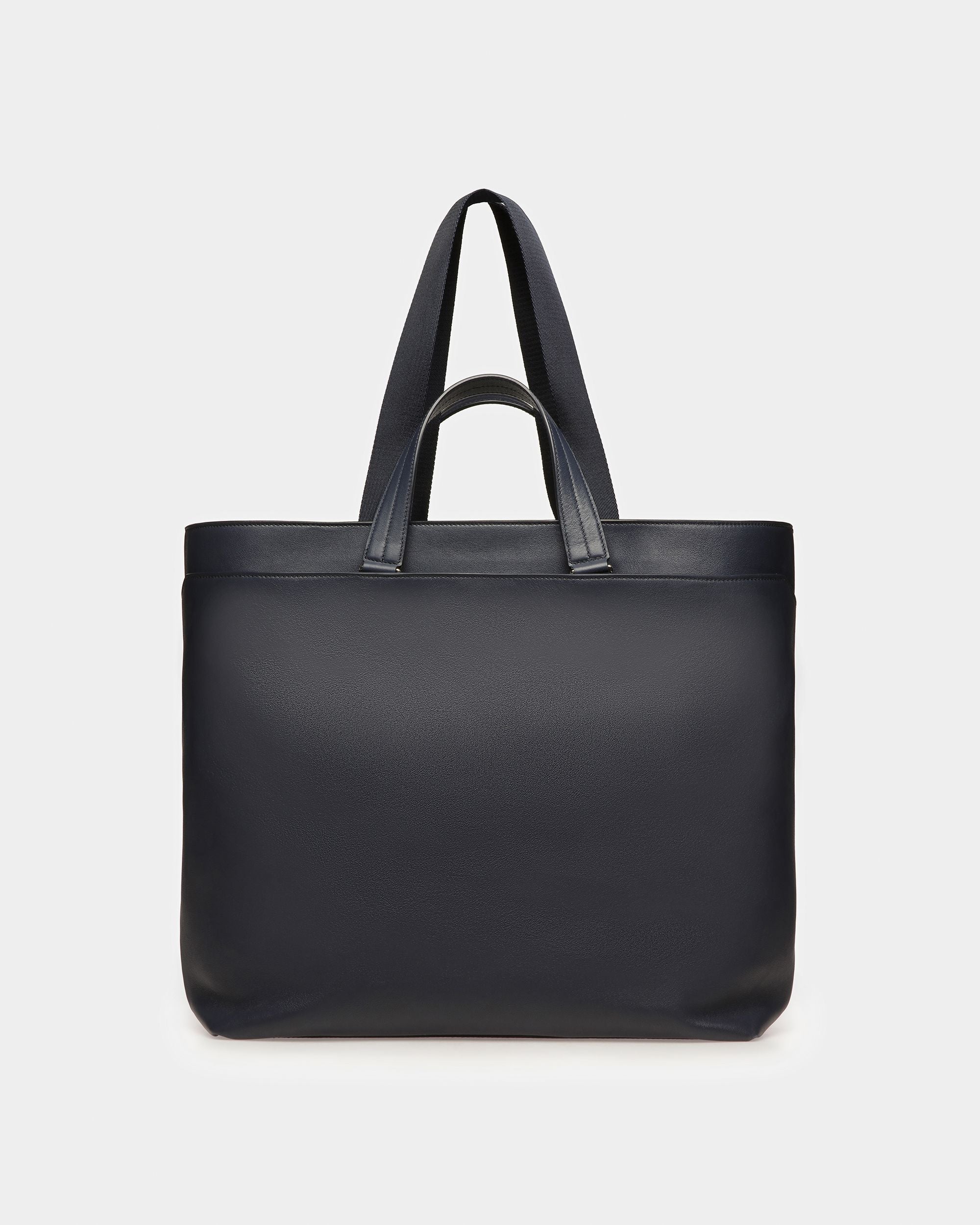 Havid Leather Tote In Midnight Blue And Light Blue - Men's - Bally - 03