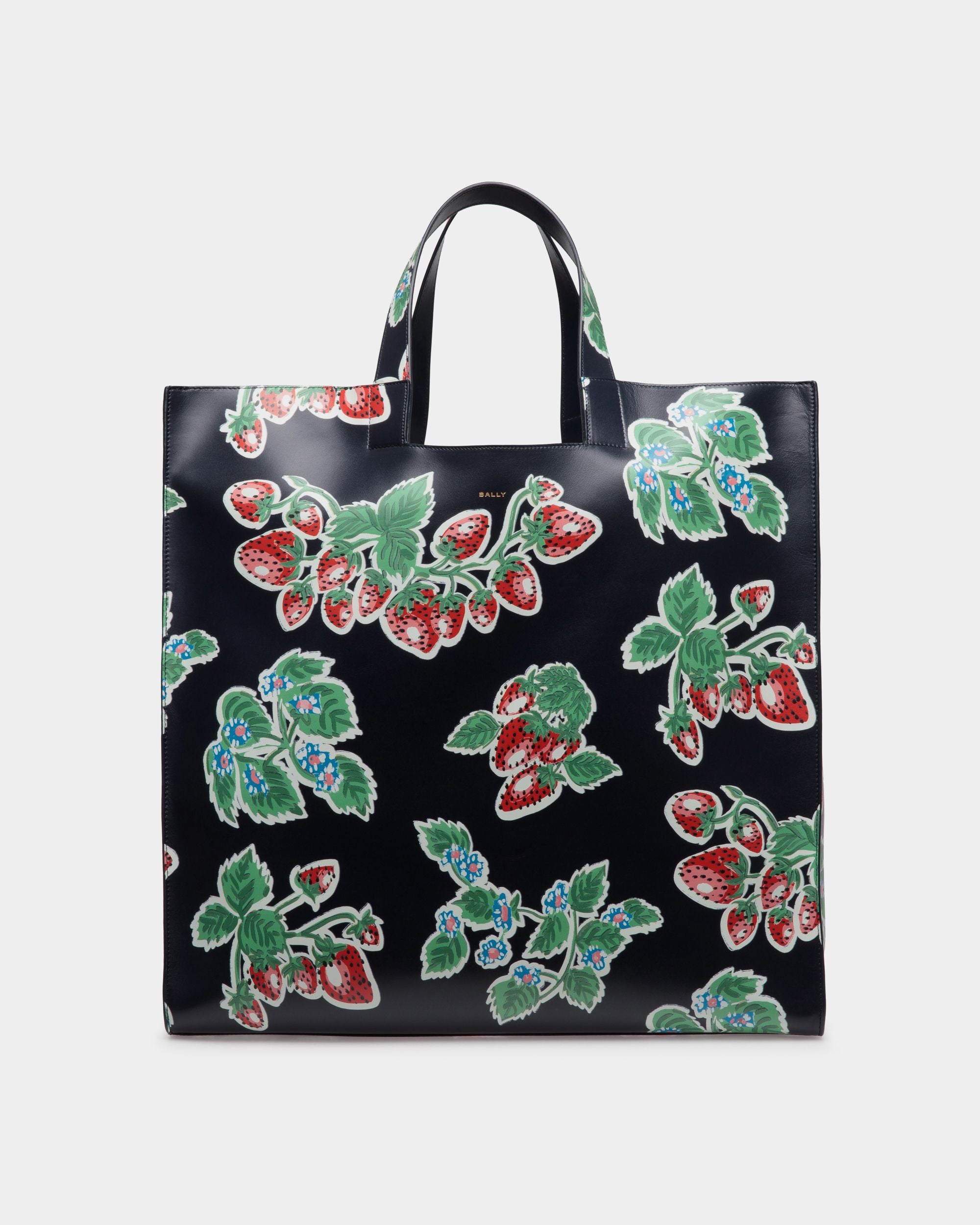 Easy Bally Tote in Strawberry Print Leather - Men's - Bally - 01