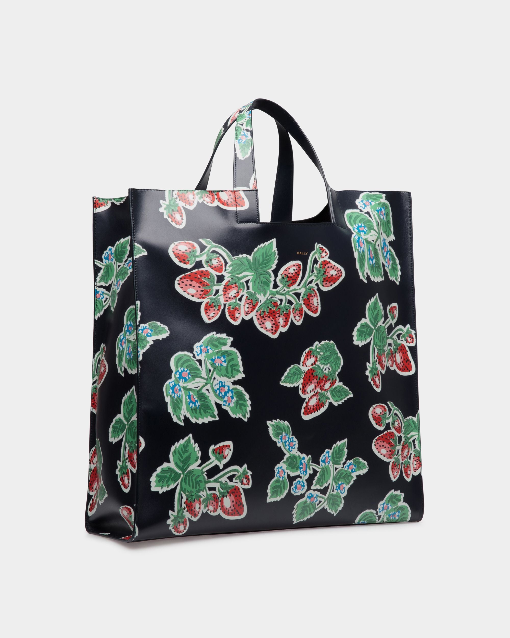 Easy Bally Tote in Strawberry Print Leather - Men's - Bally - 04