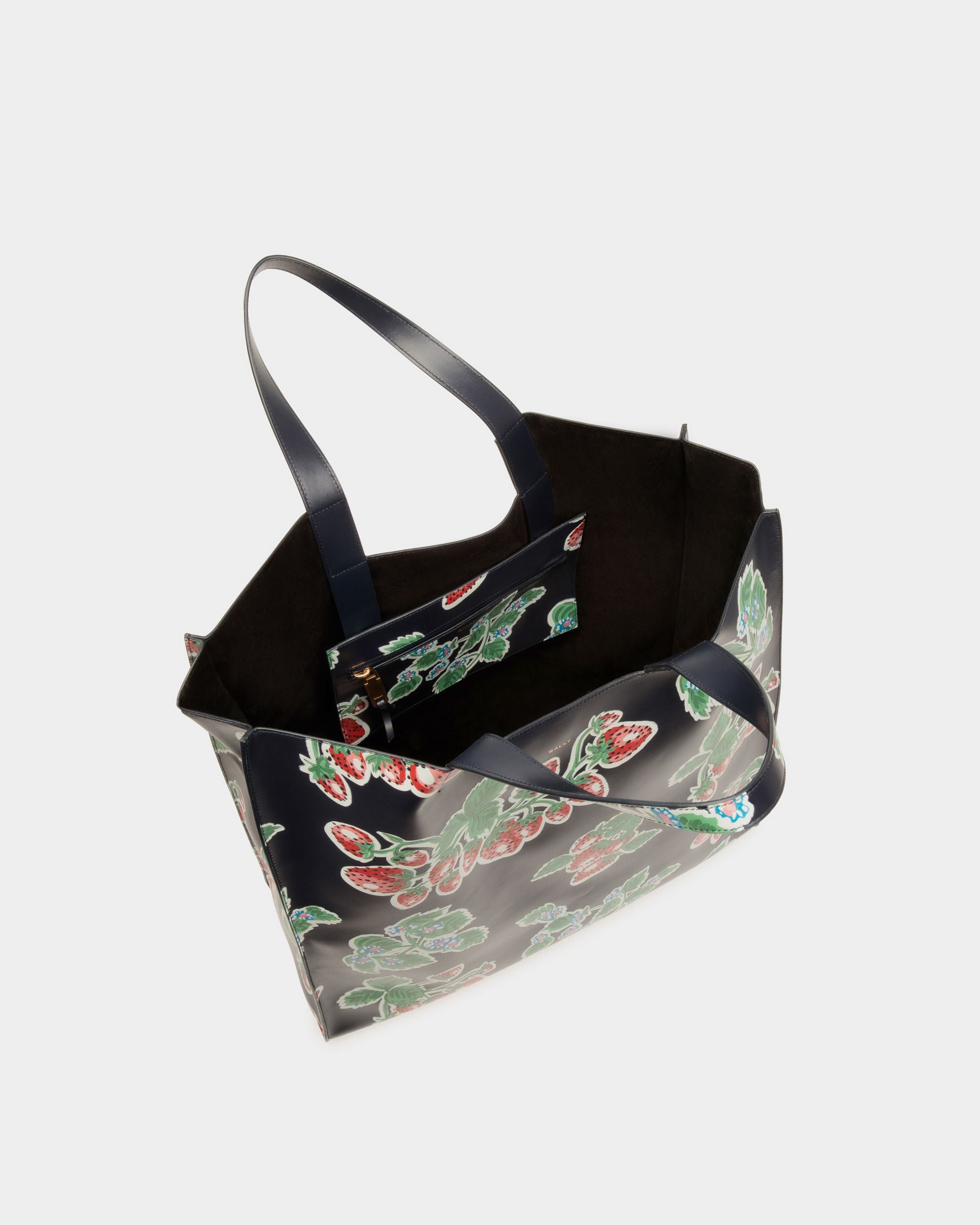 Easy Bally Tote in Strawberry Print Leather - Men's - Bally - 05
