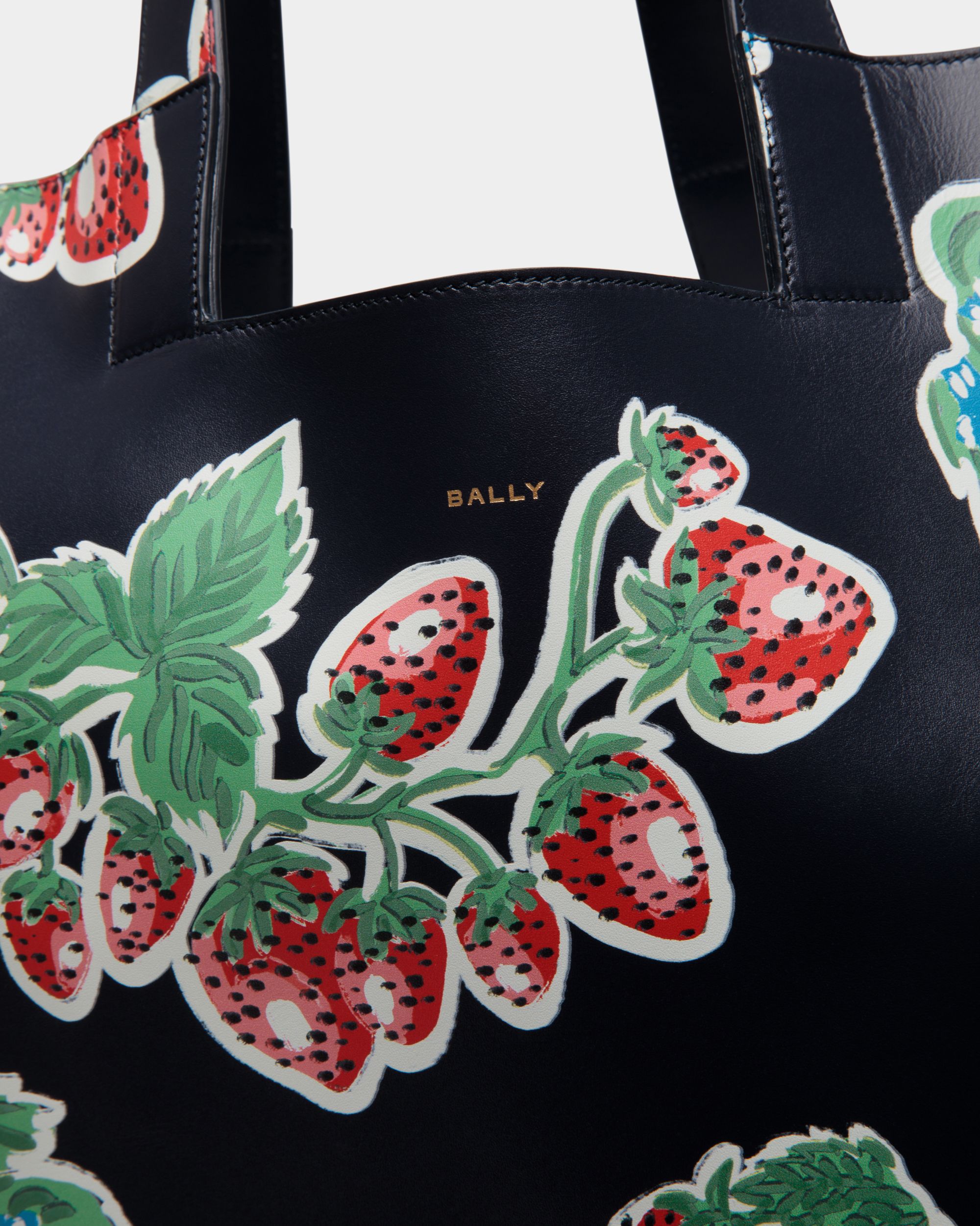 Easy Bally Tote in Strawberry Print Leather - Men's - Bally - 06