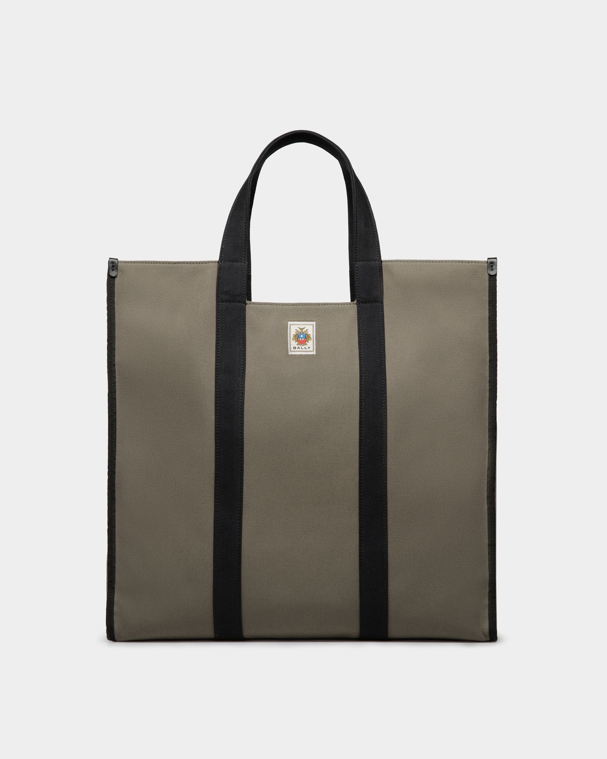 Easy Bally Tote In Military Green Cotton Canvas - Men's - Bally - 01