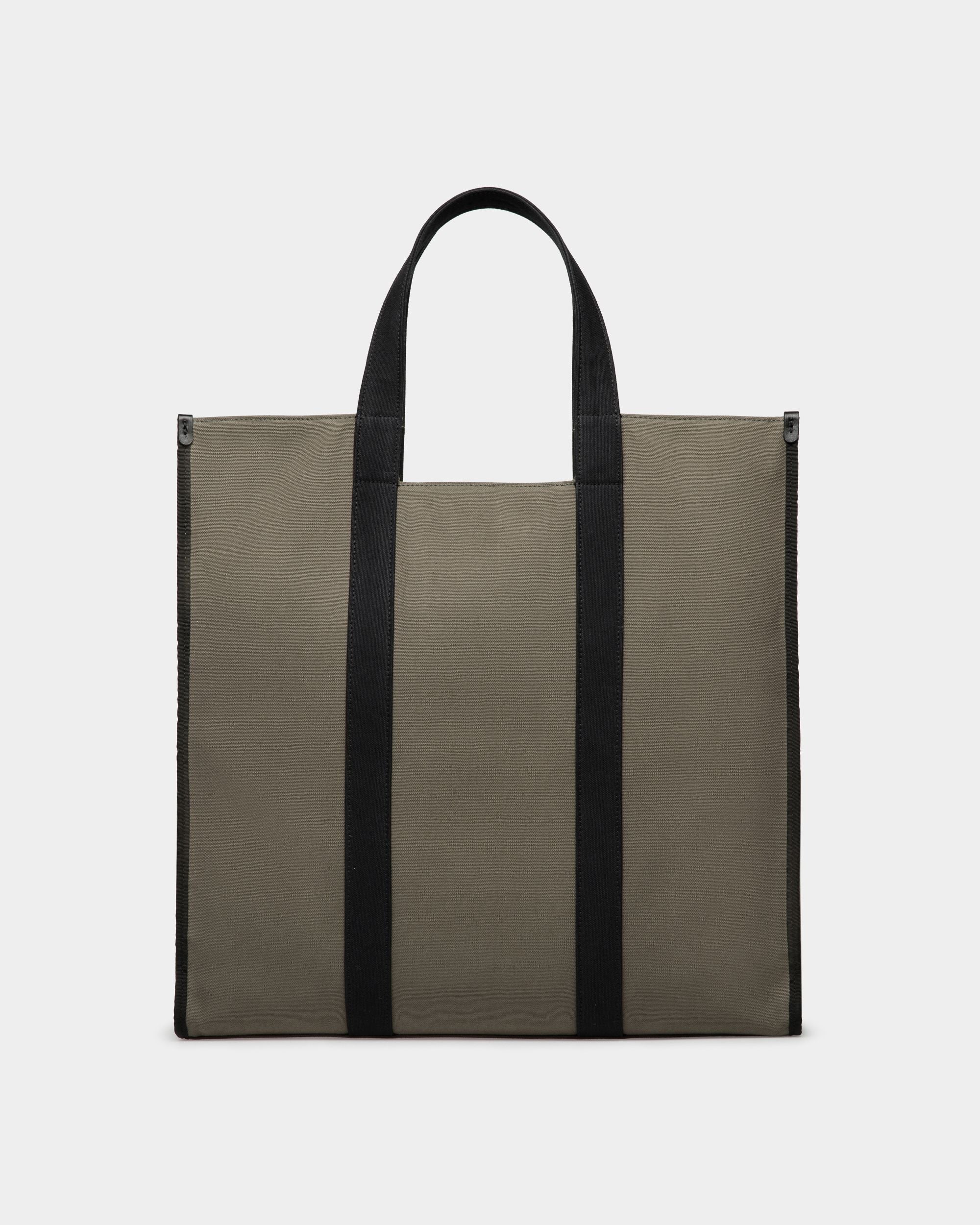 Easy Bally Tote In Military Green Cotton Canvas - Men's - Bally - 03