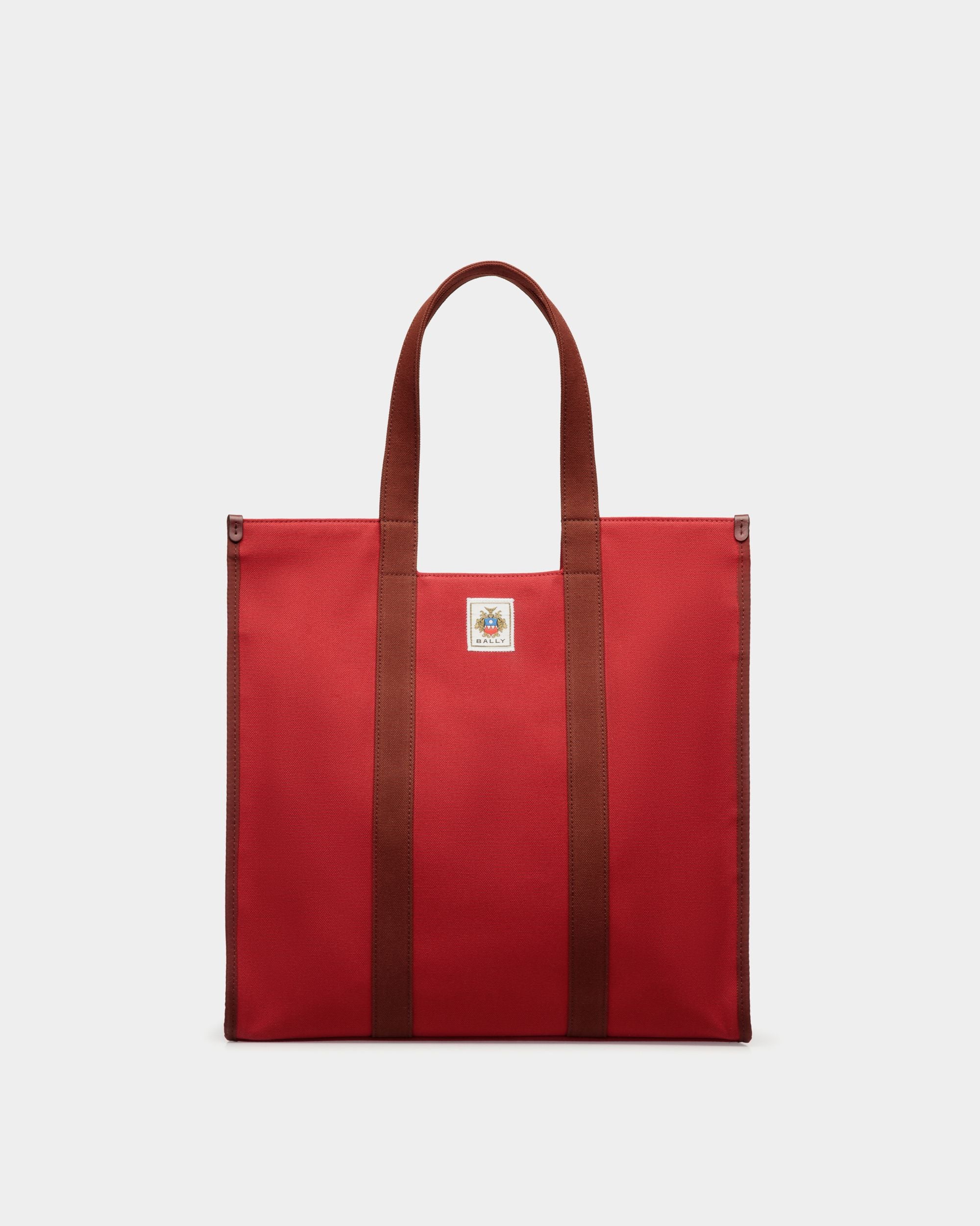 Easy Bally Tote In Candy Red Cotton Canvas - Men's - Bally - 01