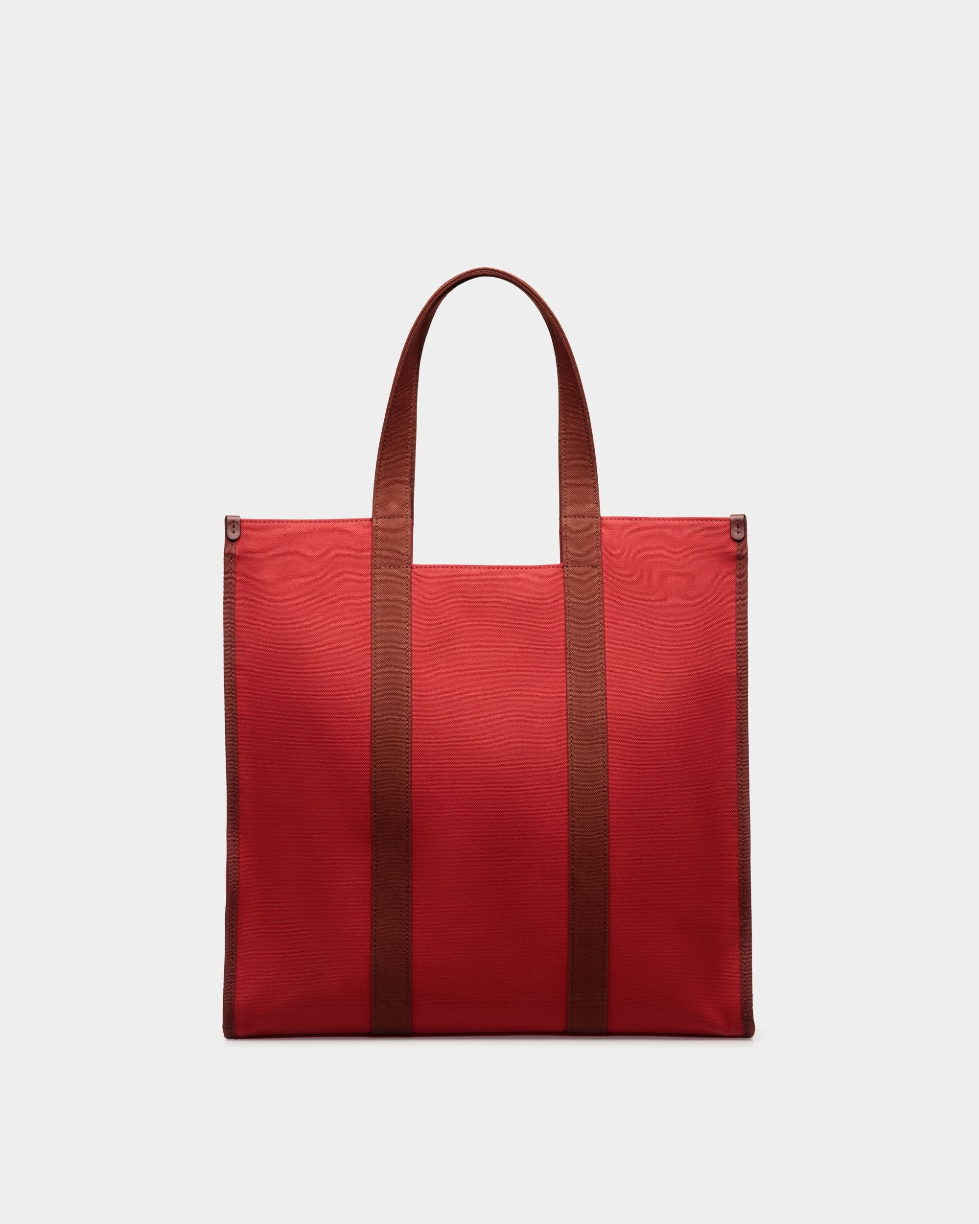Easy Bally Tote In Candy Red Cotton Canvas - Men's - Bally - 02