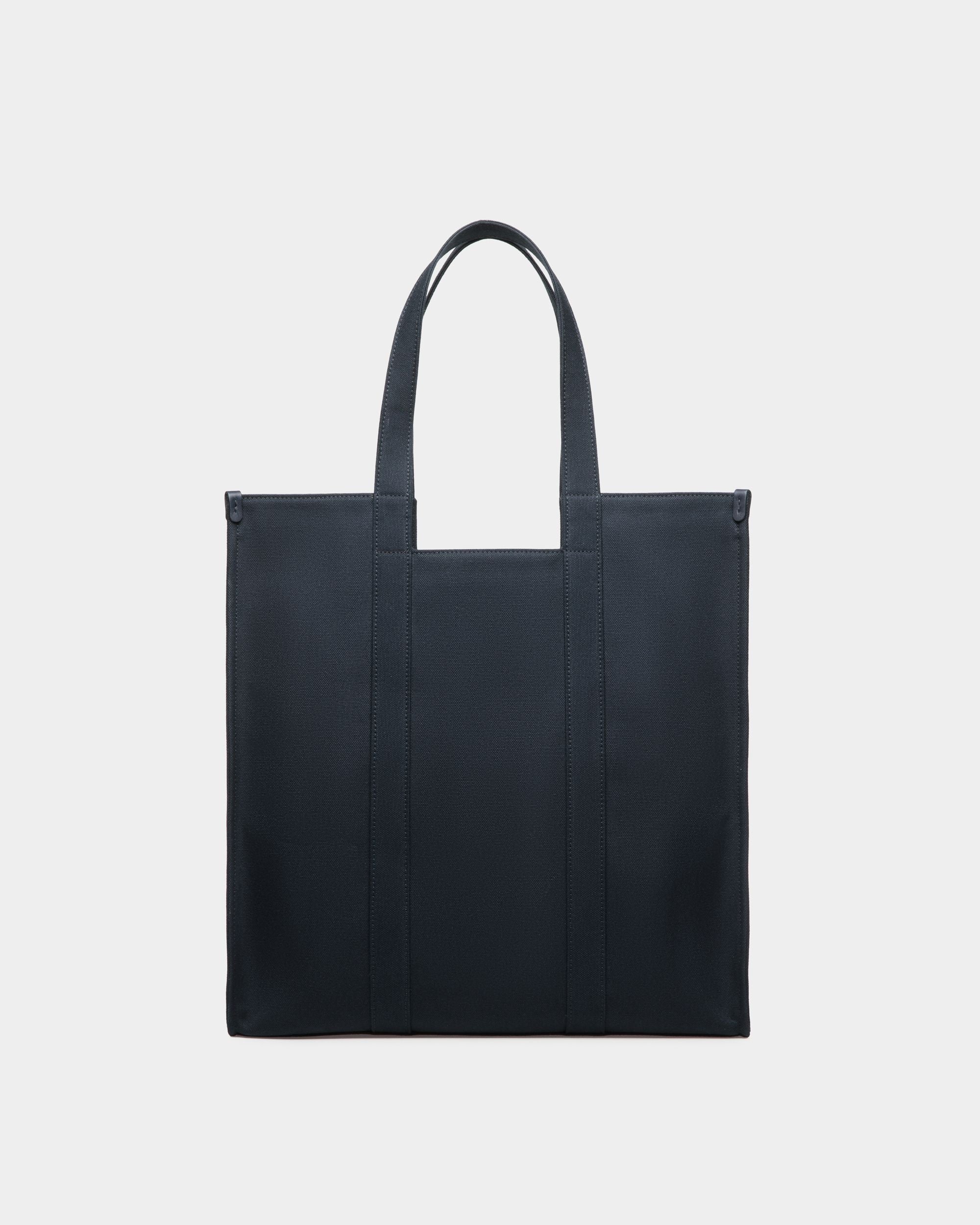 Easy Bally Tote In Navy Blue Cotton Canvas - Men's - Bally - 03