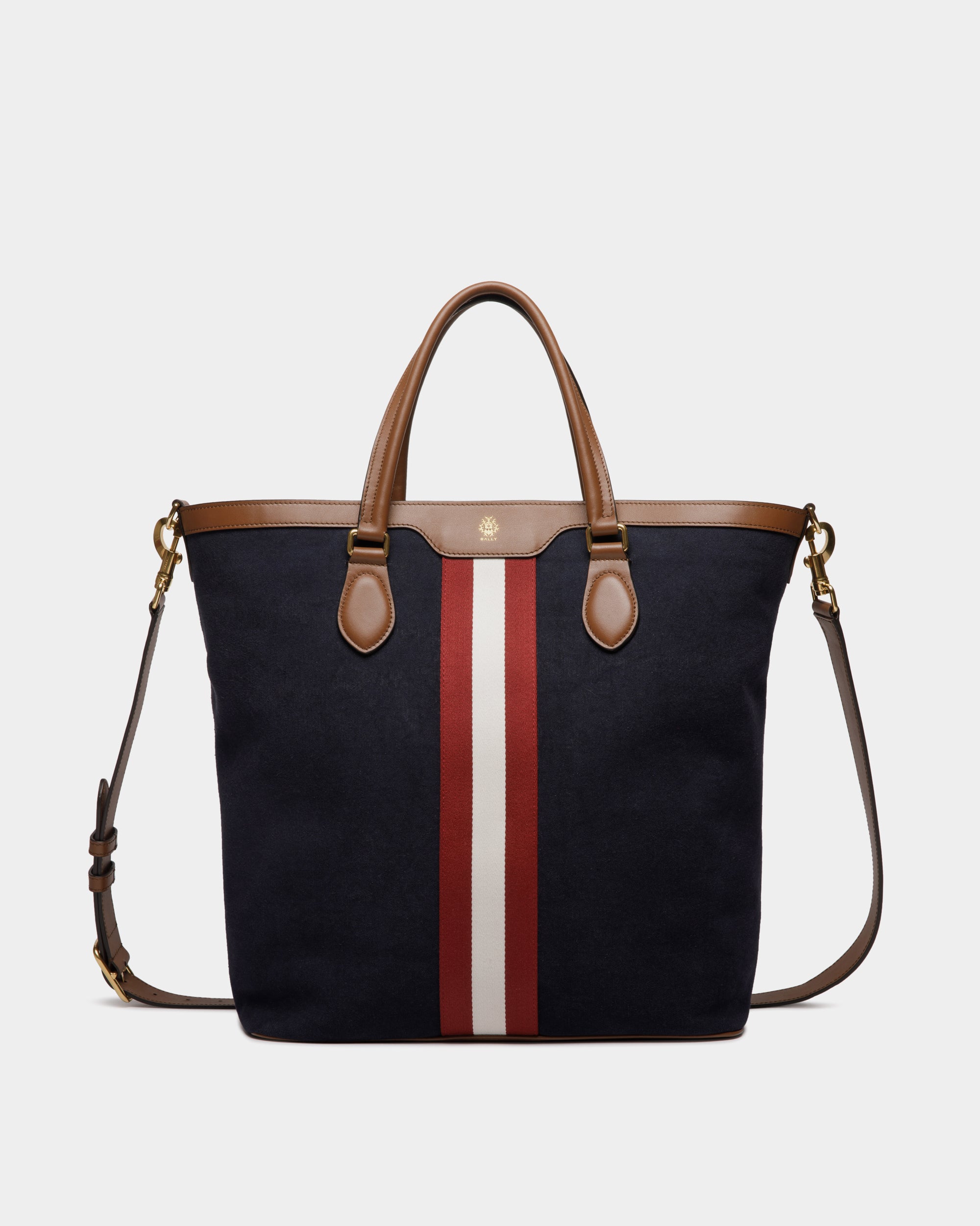Beckett Tote in Navy Blue Cotton Canvas - Men's - Bally - 01