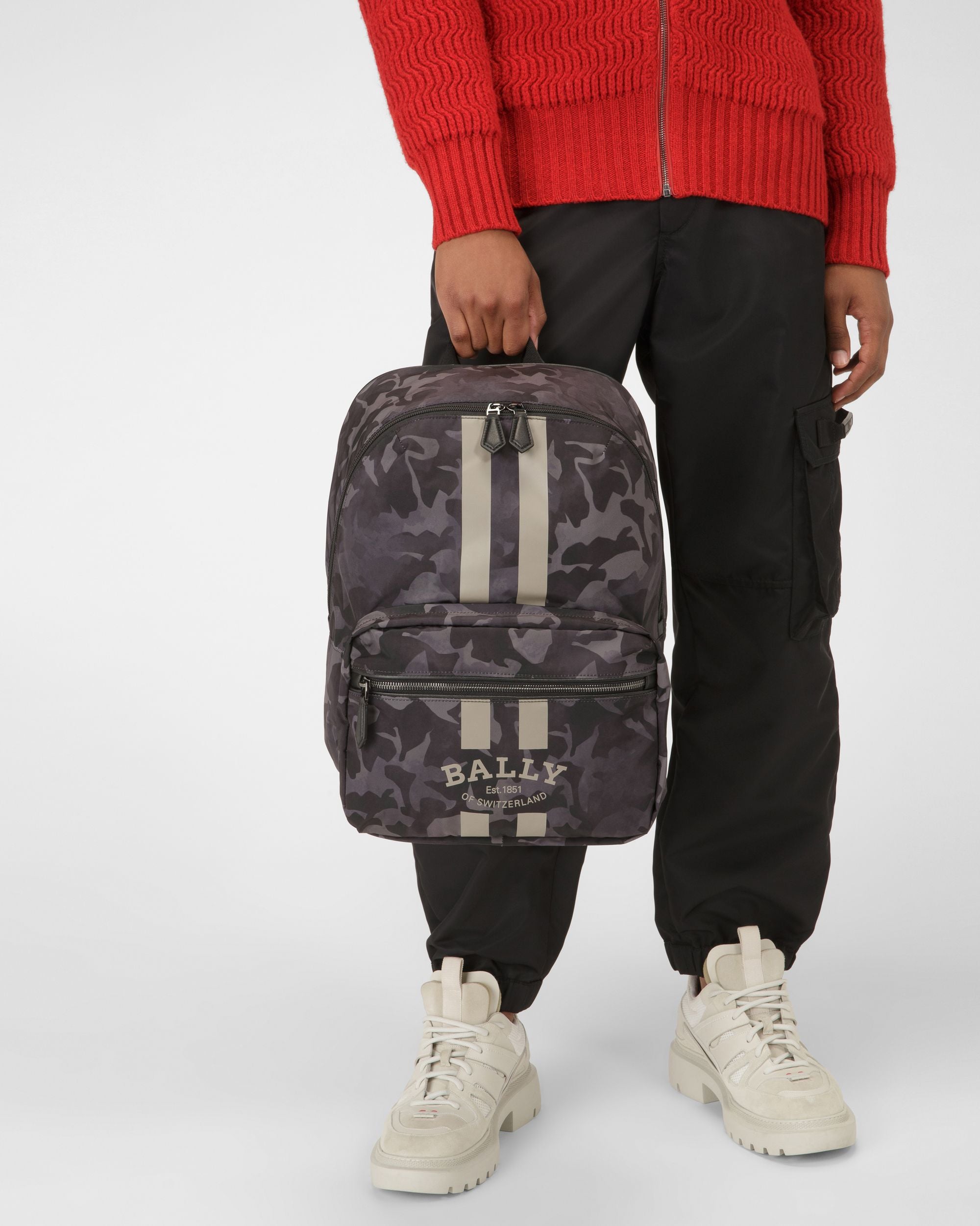 Fixie Nylon Backpack In Black - Men's - Bally - 02