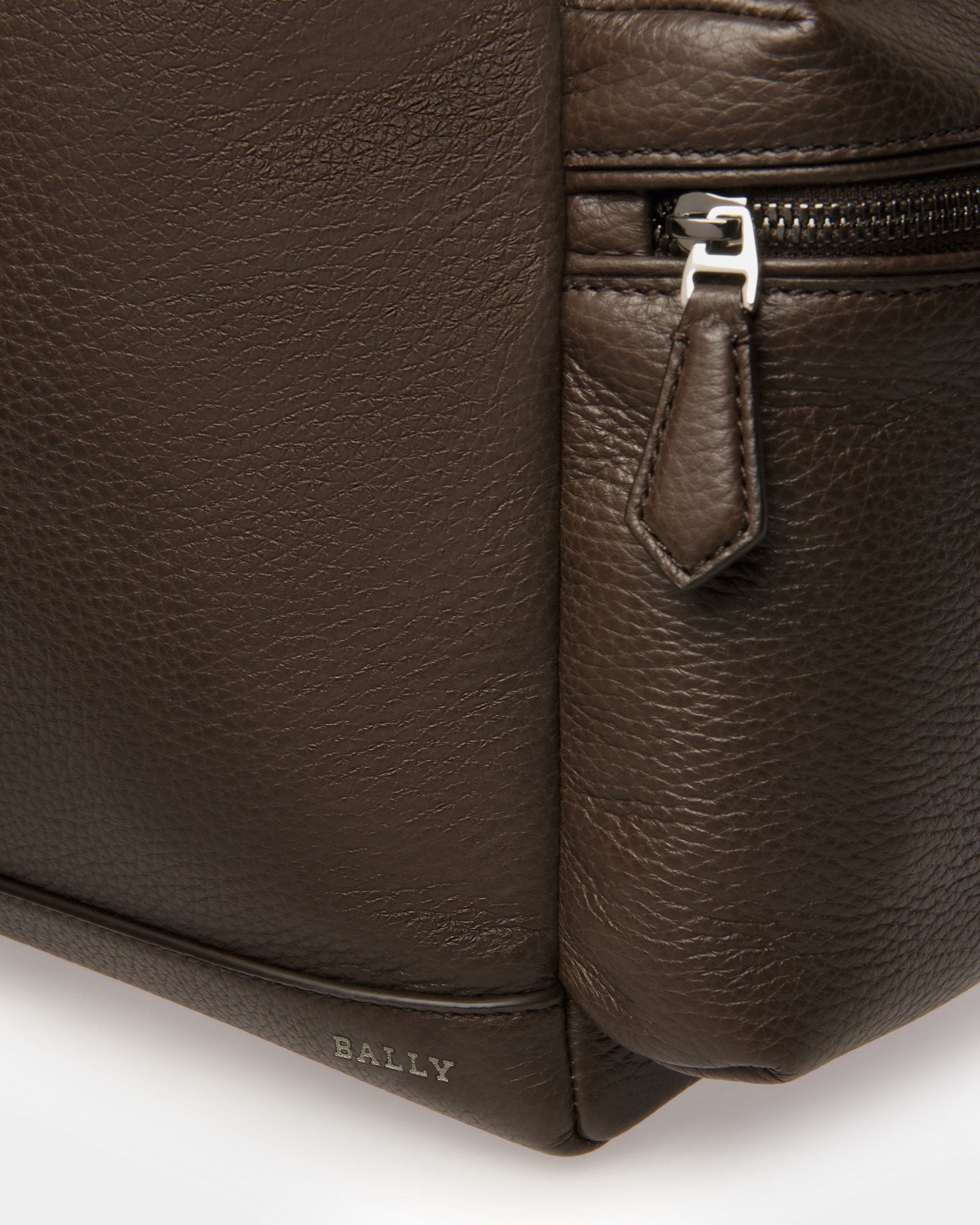 Cliford Leather Backpack In Ebony Brown - Men's - Bally - 08