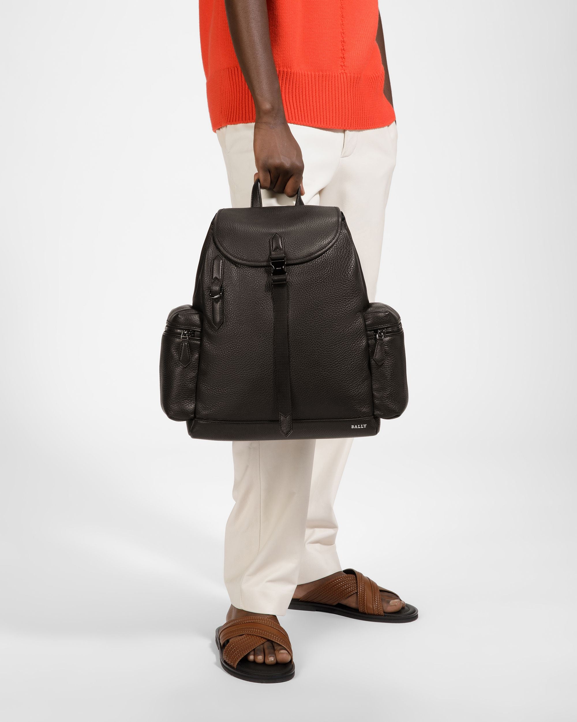 Cliford Leather Backpack In Black - Men's - Bally - 02