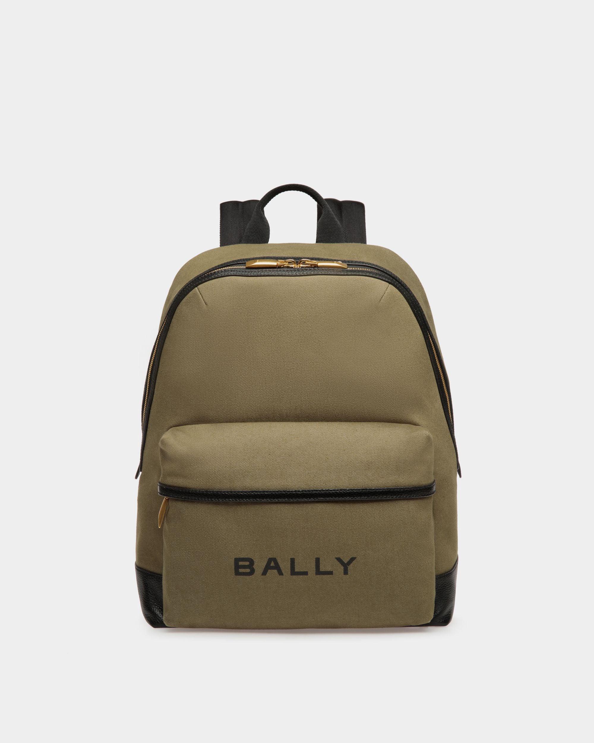 Bar Backpack in Canvas And Leather - Men's - Bally - 01