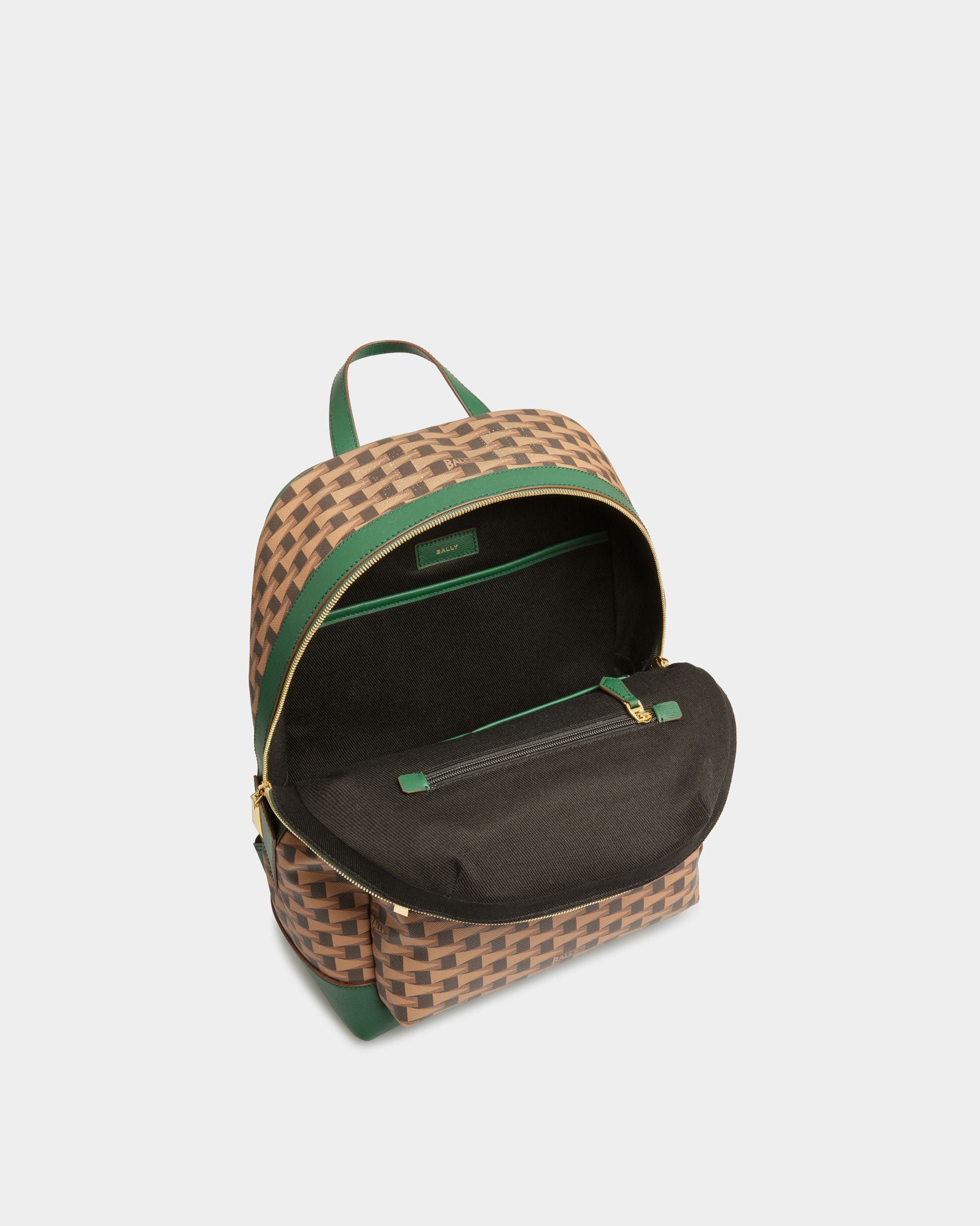Pennant Backpack In Desert And Khaki Leather and TPU - Men's - Bally - 04