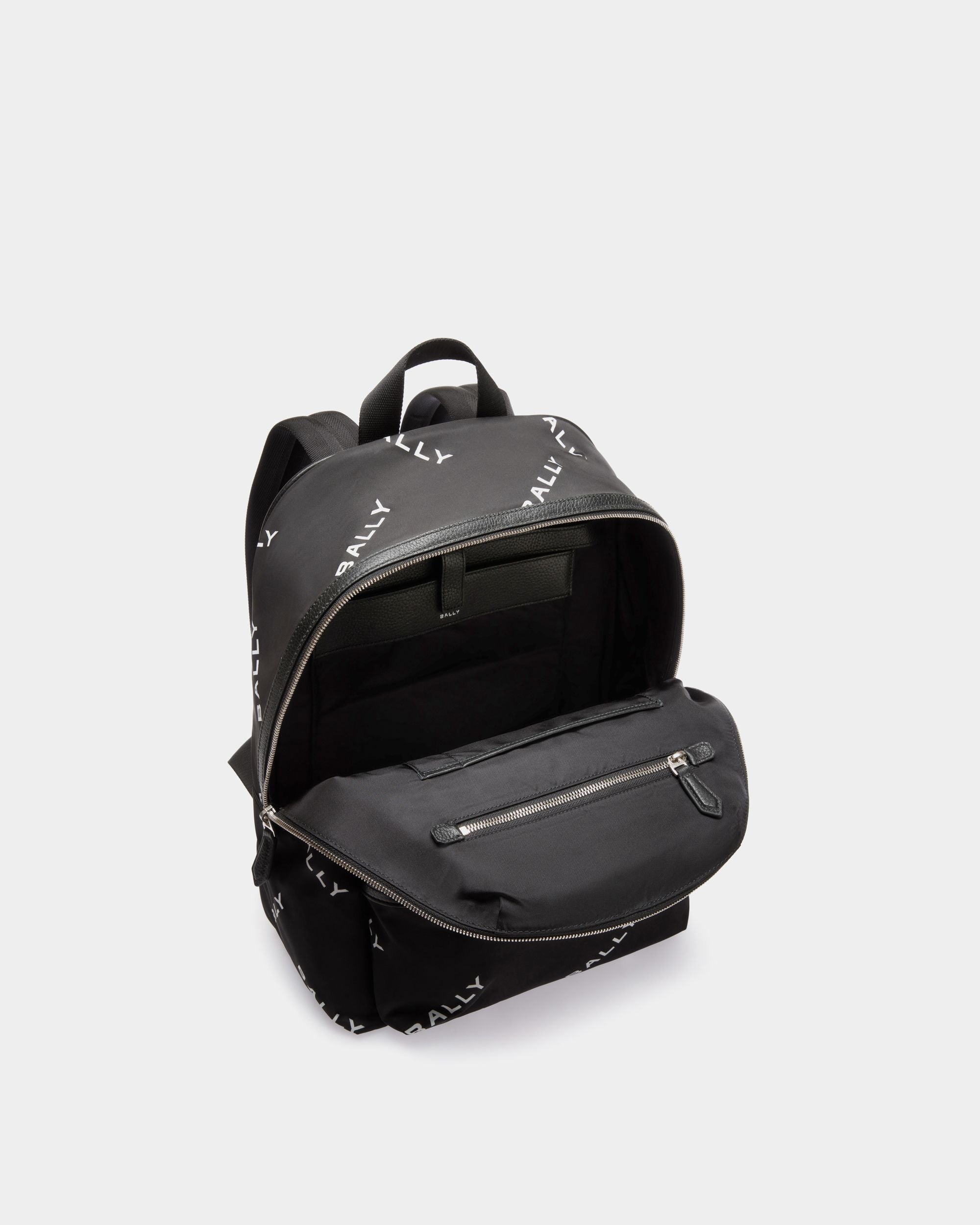 Code Backpack In Black Nylon - Men's - Bally - 04