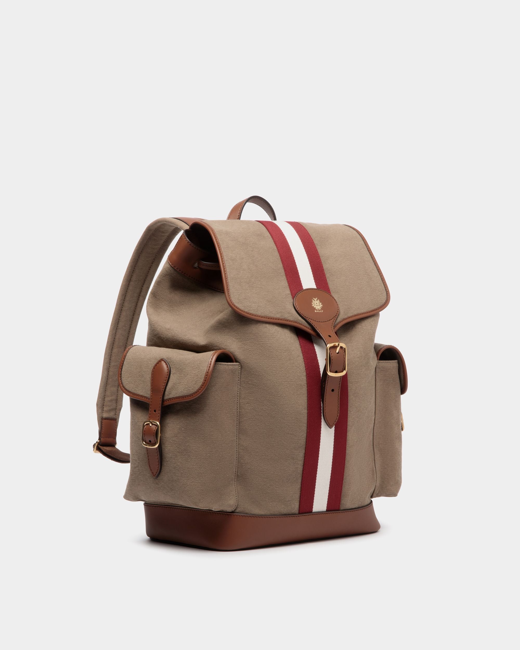 Beckett Backpack In Khaki Cotton Canvas - Men's - Bally - 03