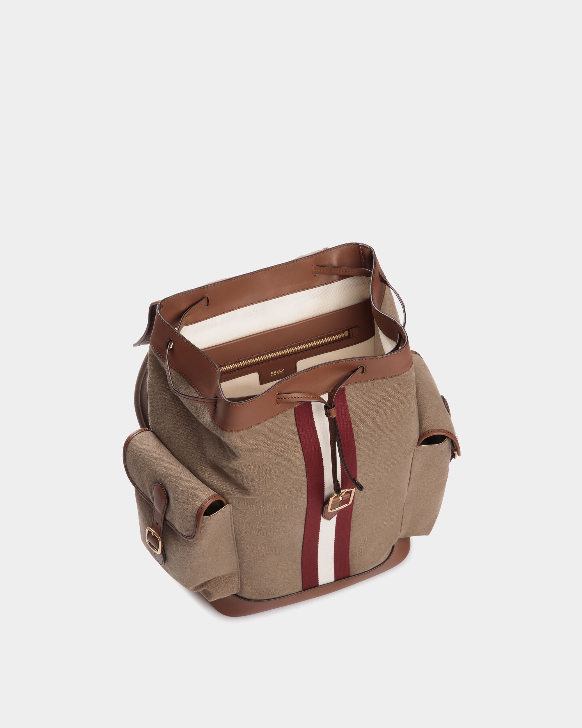 Beckett Backpack In Khaki Cotton Canvas - Men's - Bally - 04