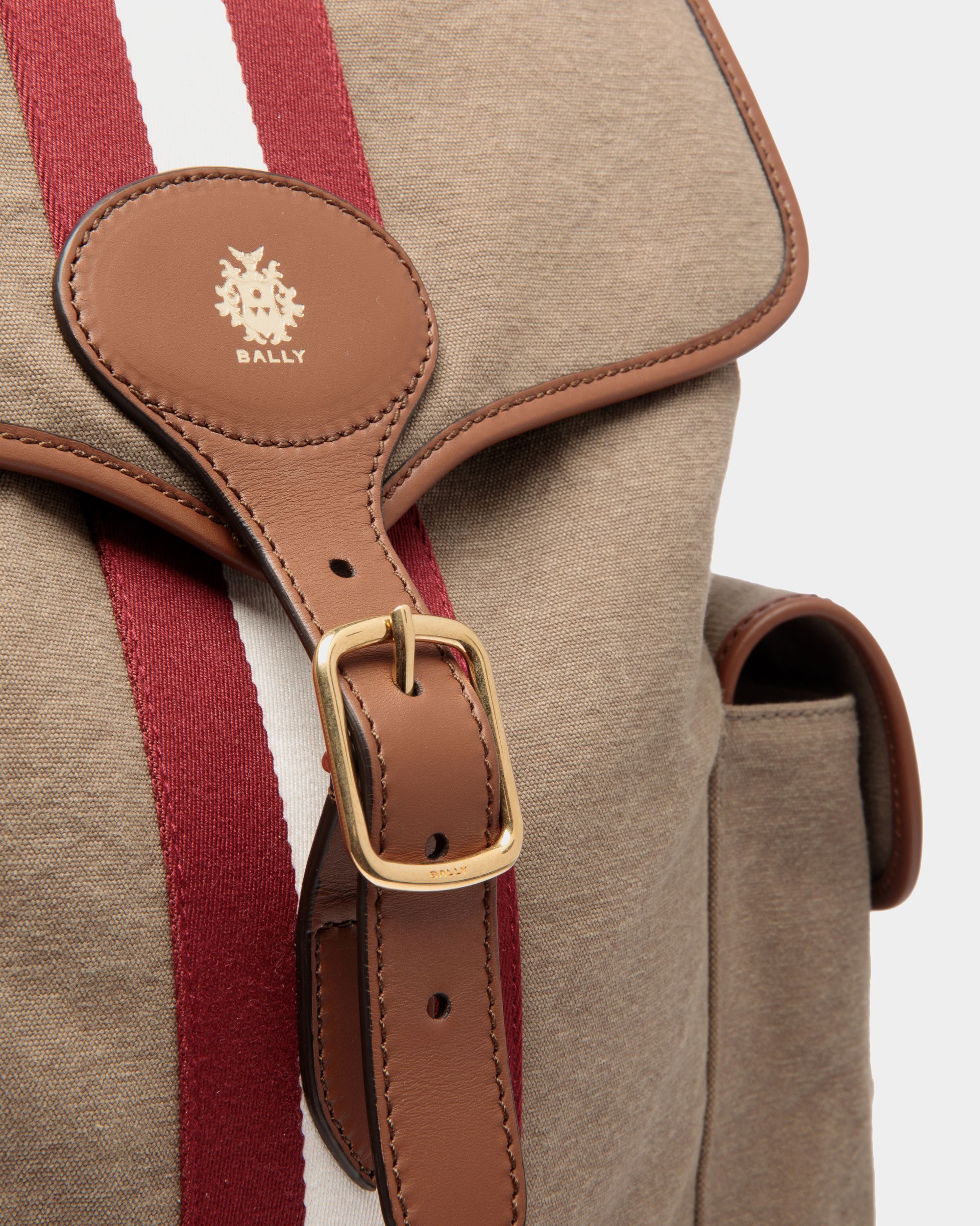 Beckett Backpack In Khaki Cotton Canvas - Men's - Bally - 05