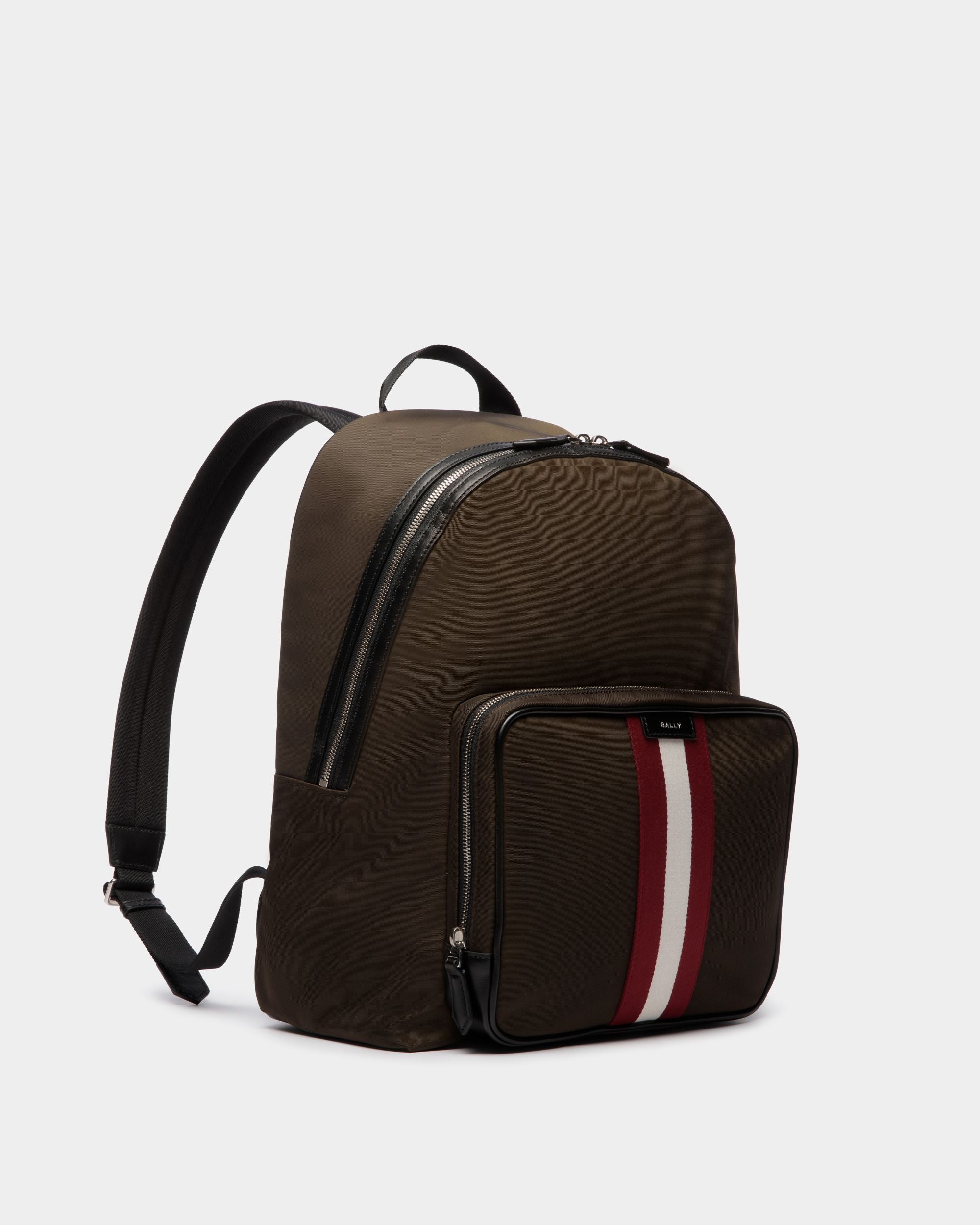 Code Backpack In Military Green Nylon - Men's - Bally - 03