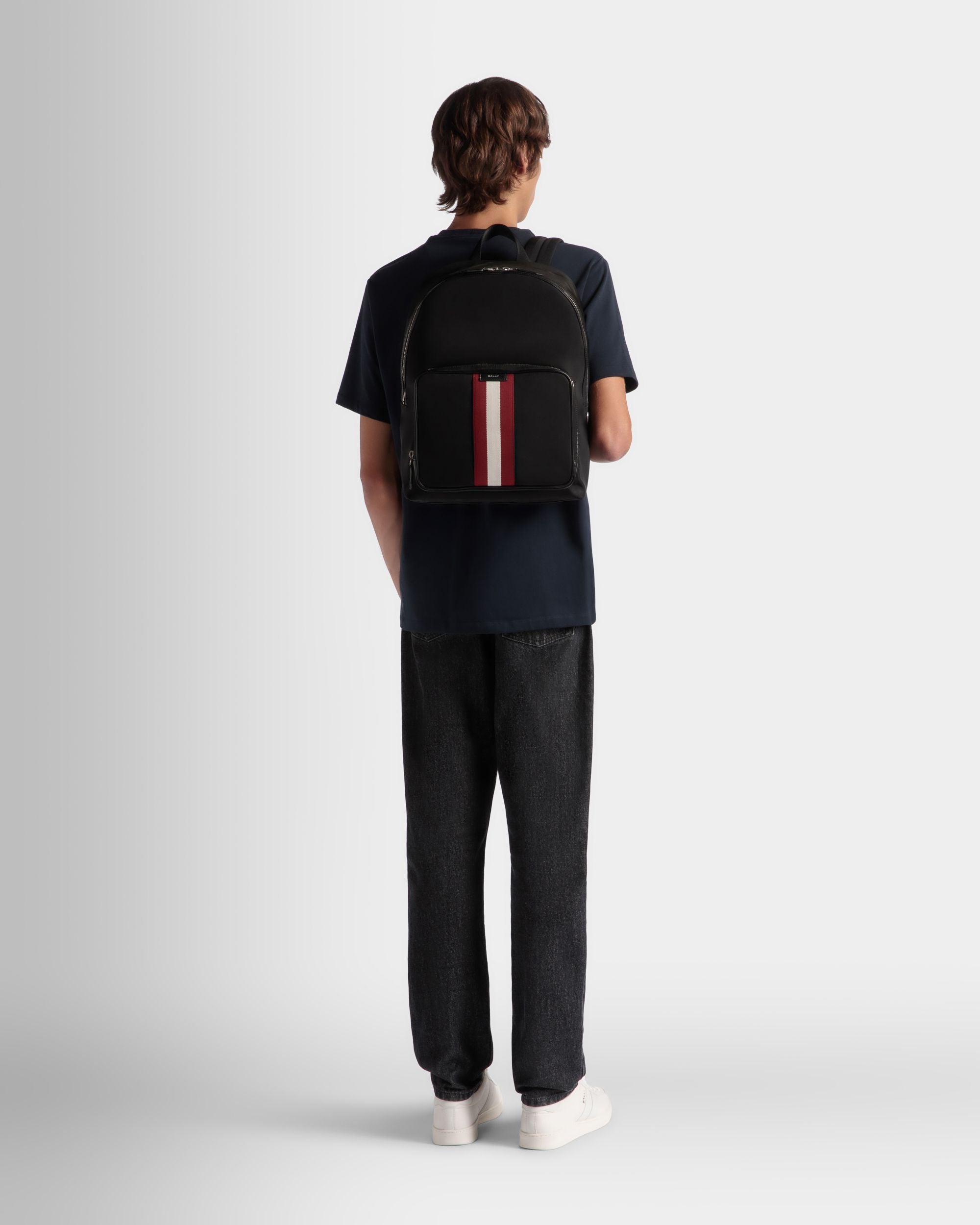 Code Backpack In Black Nylon - Men's - Bally - 02