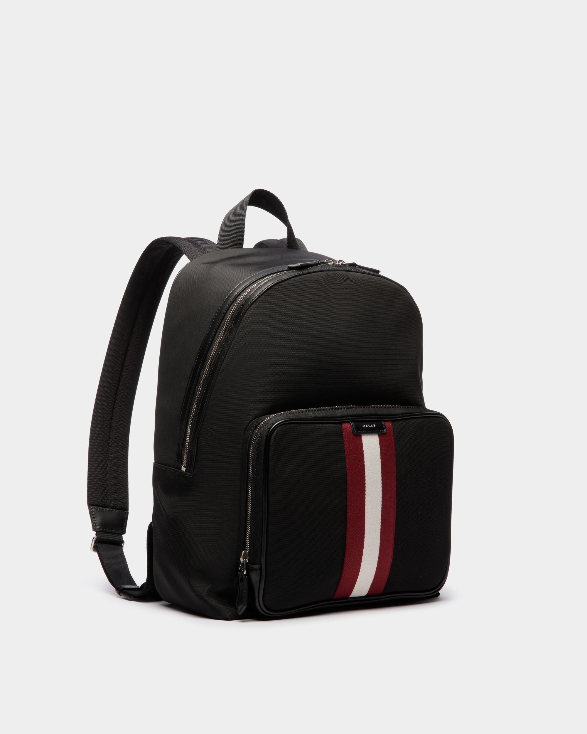 Code Backpack In Black Nylon - Men's - Bally - 04