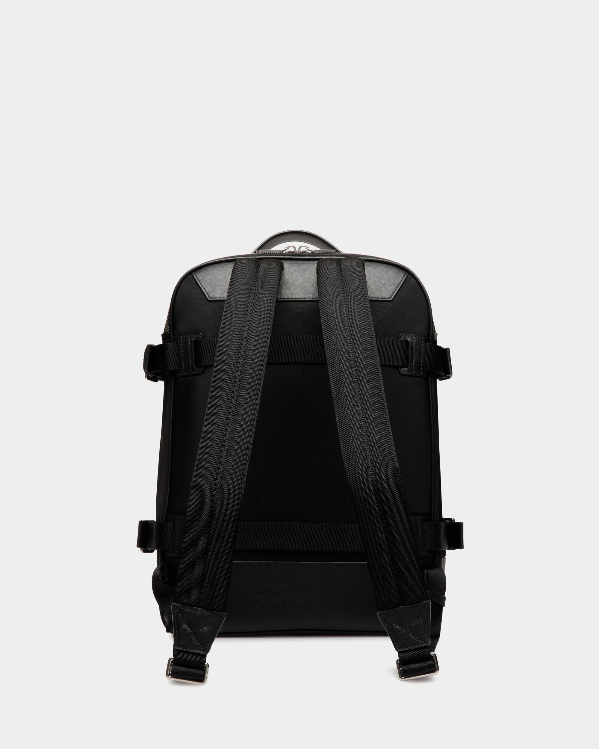 Vogel Backpack In Black Nylon And Recycled Leather - Men's - Bally - 02